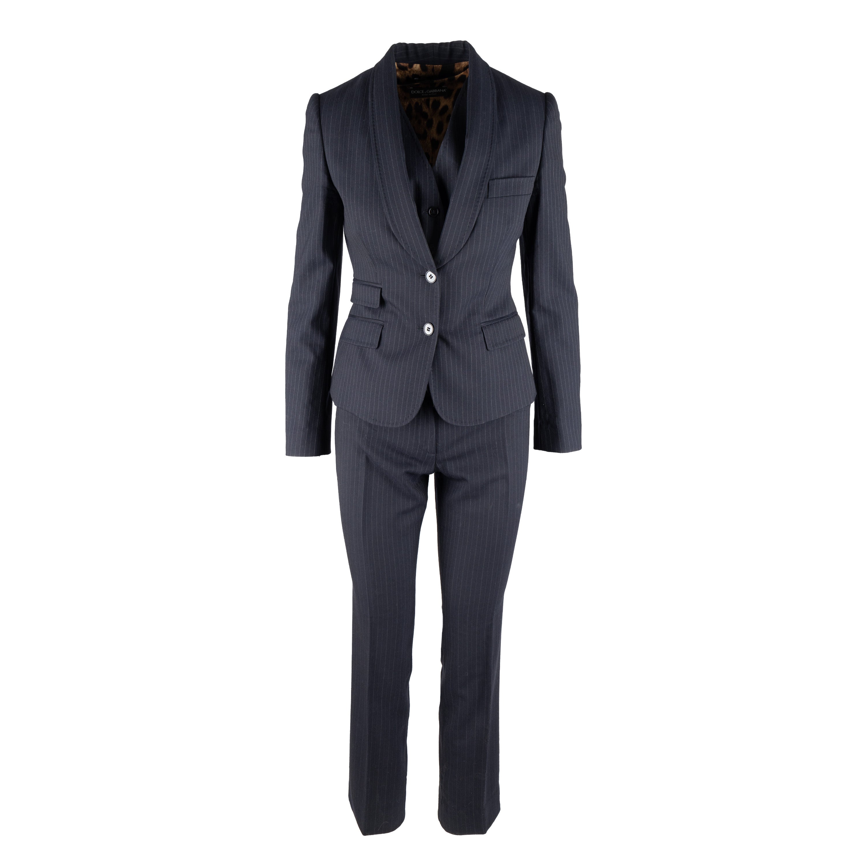 Dolce  Gabbana Pinstripe Suit with Vest - '10s