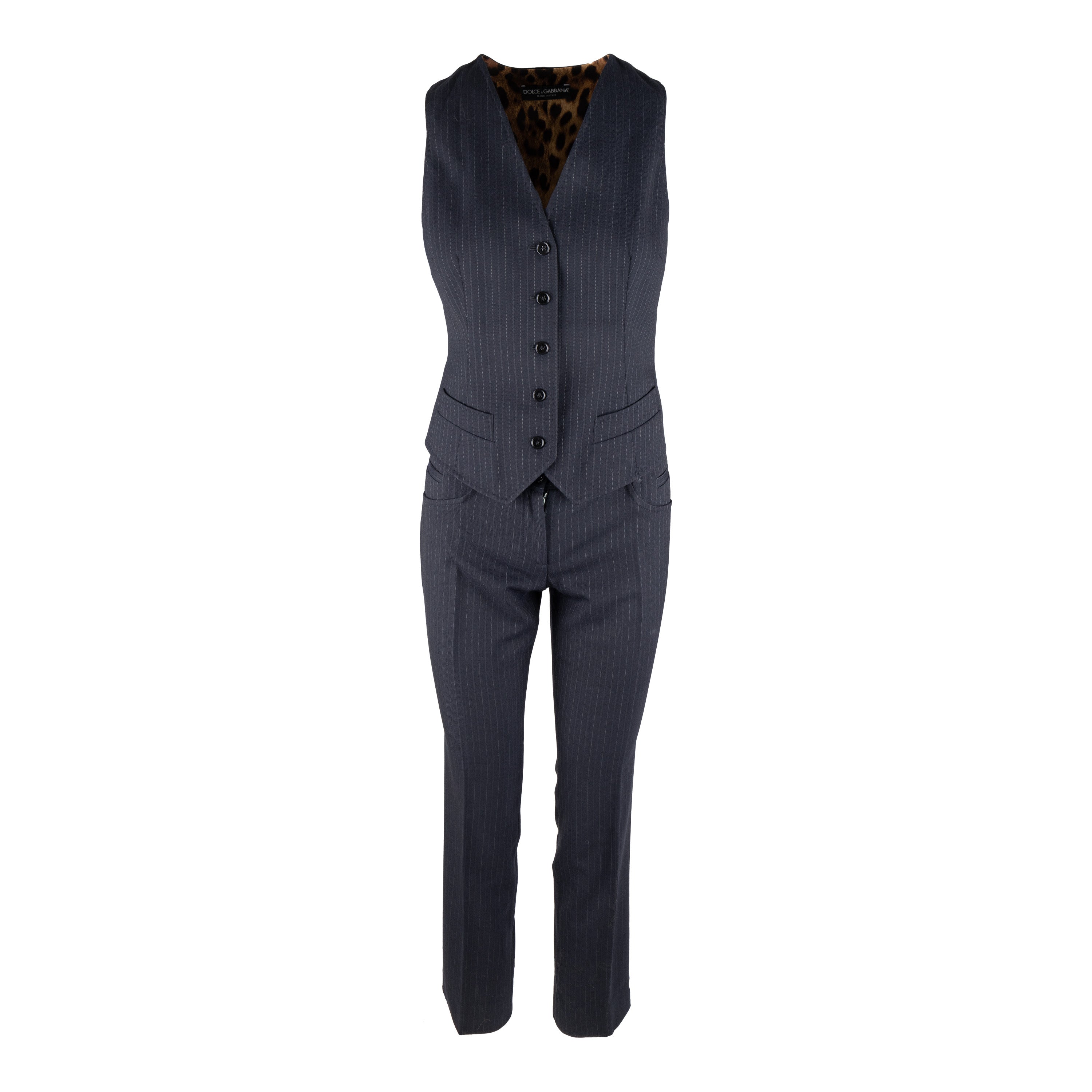 Dolce  Gabbana Pinstripe Suit with Vest - '10s