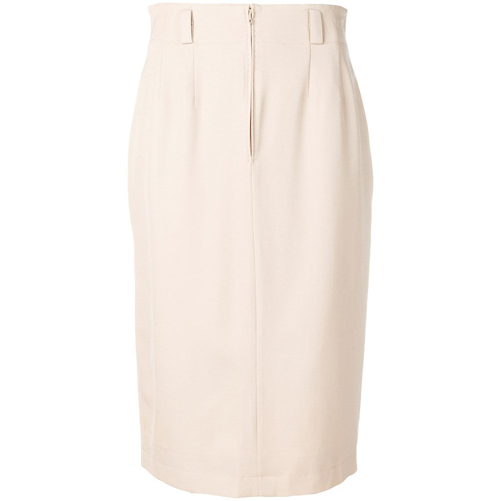 Jean-Louis Scherrer Beige Wool Skirt - '90s