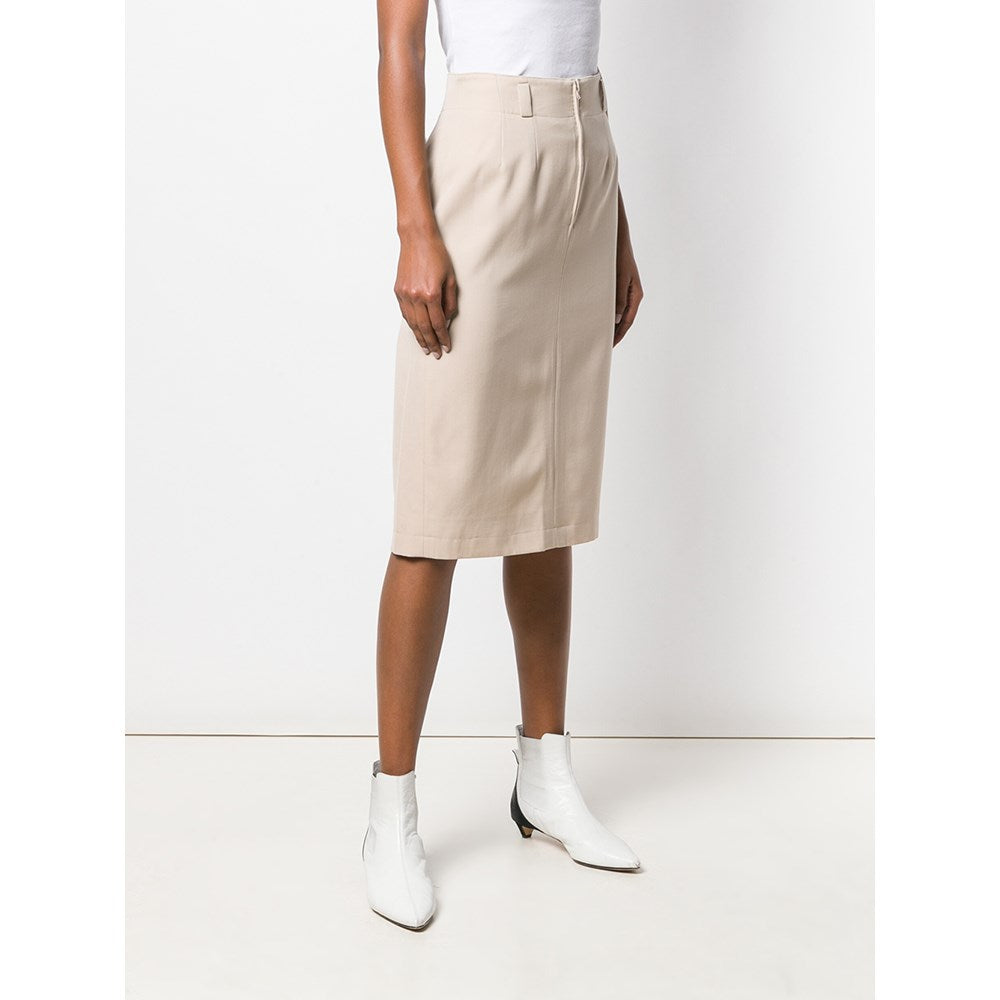 Jean-Louis Scherrer Beige Wool Skirt - '90s