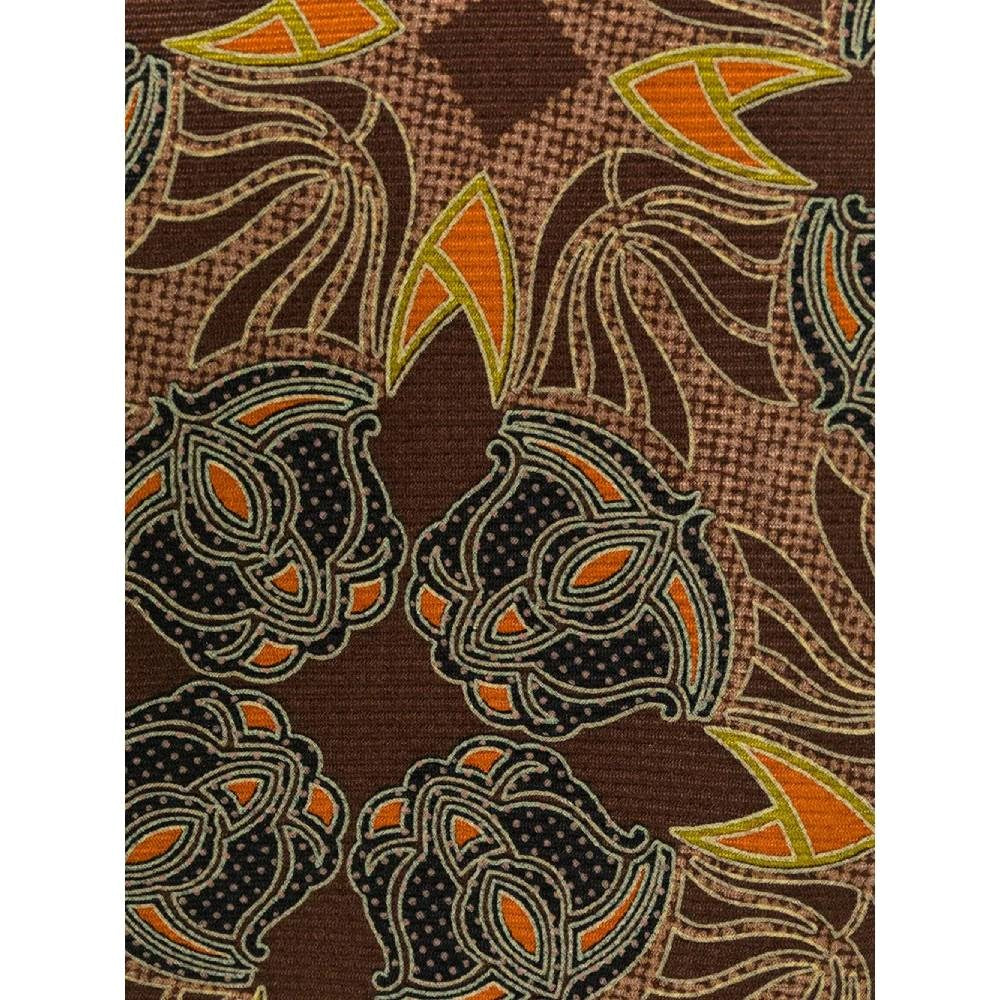 Gianfranco Ferré Brown Printed Silk Tie - '90s