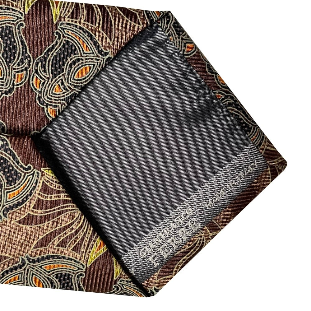 Gianfranco Ferré Brown Printed Silk Tie - '90s