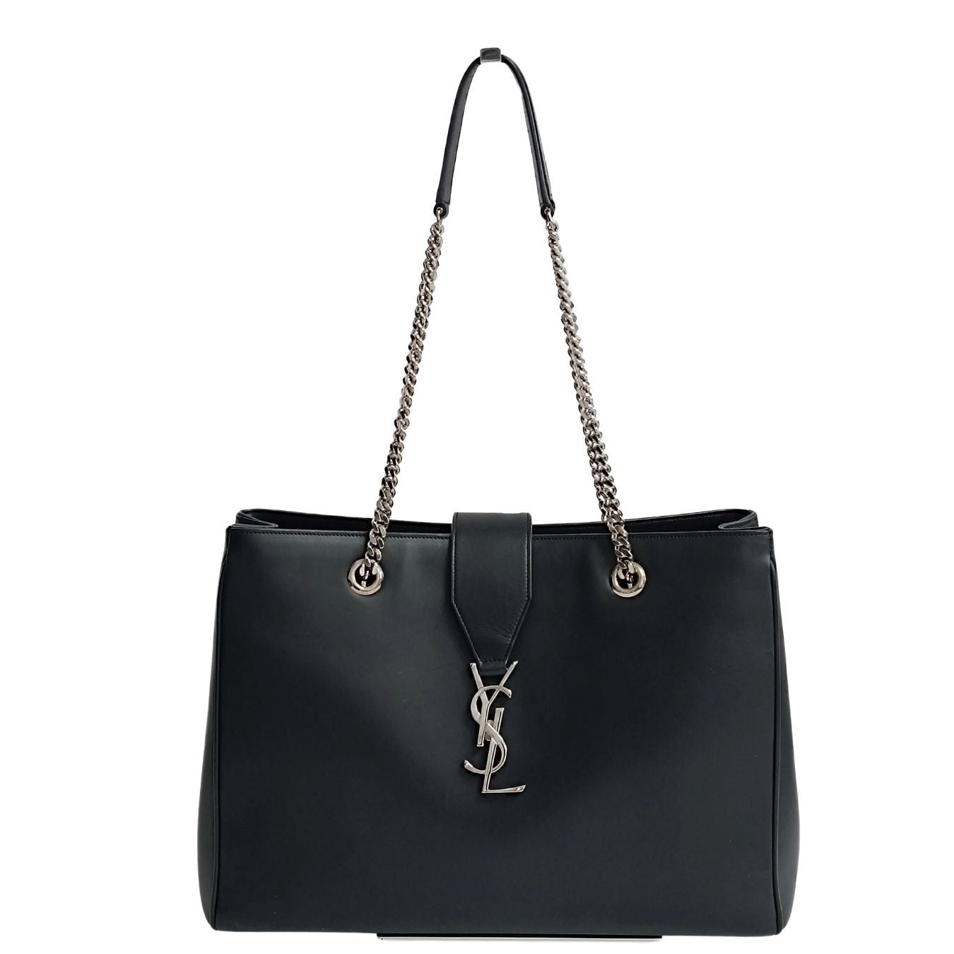 Saint Laurent Saint Laurent Cassandra shoulder bag in black leather - '10s