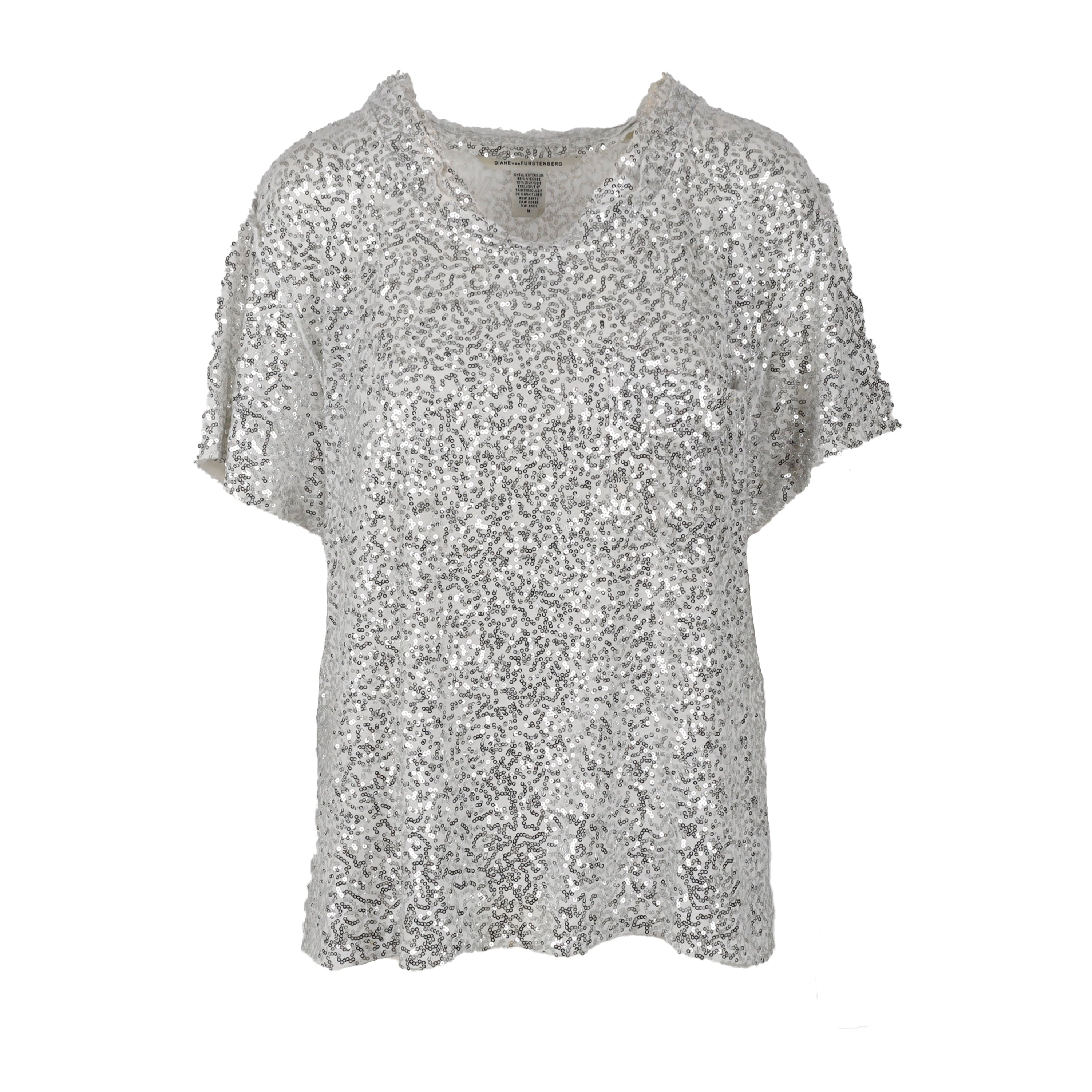 Diane Von Furstenberg Oversized Sequin T-shirt - '10s