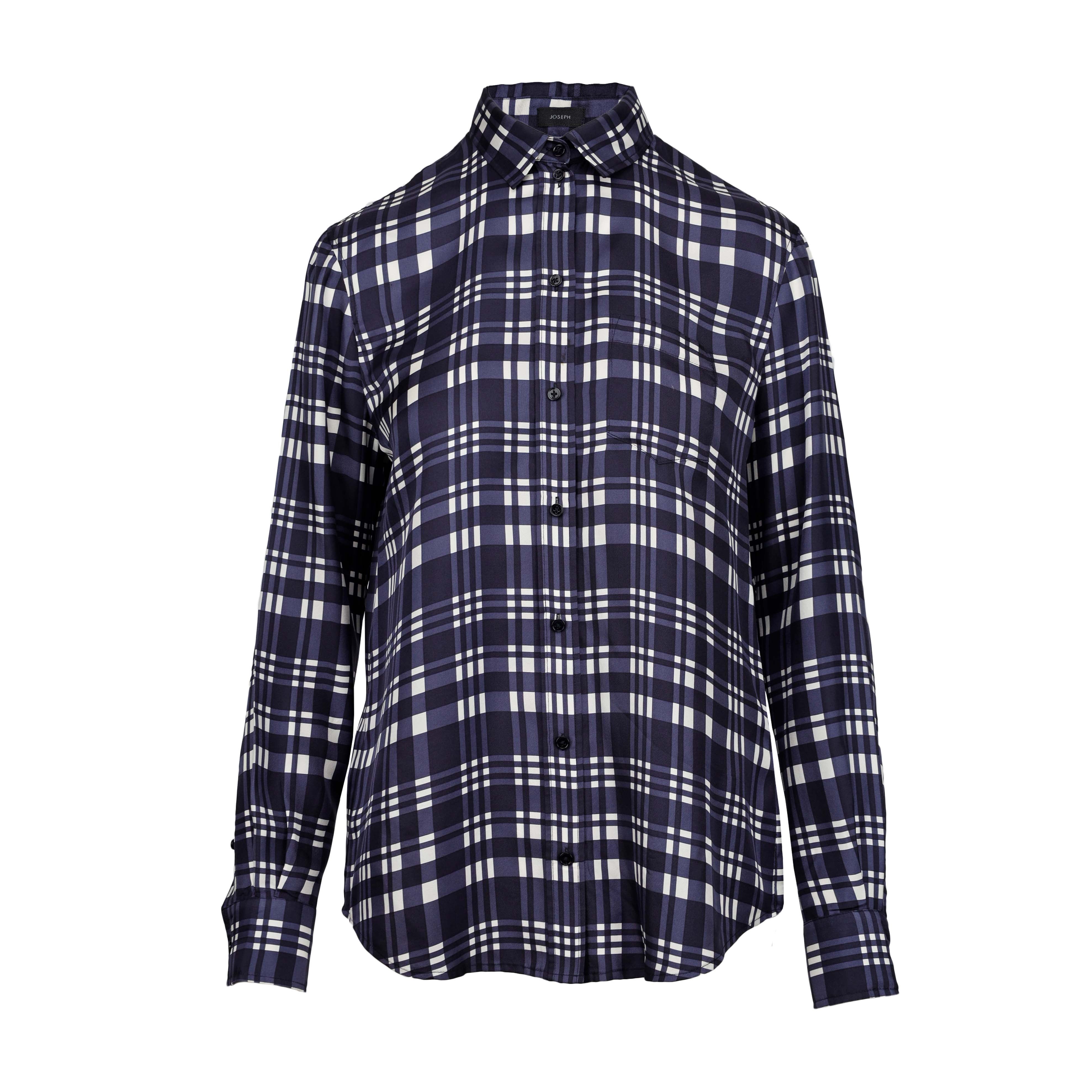 Joseph New Garçon Check Twill Silk Shirt - '10s