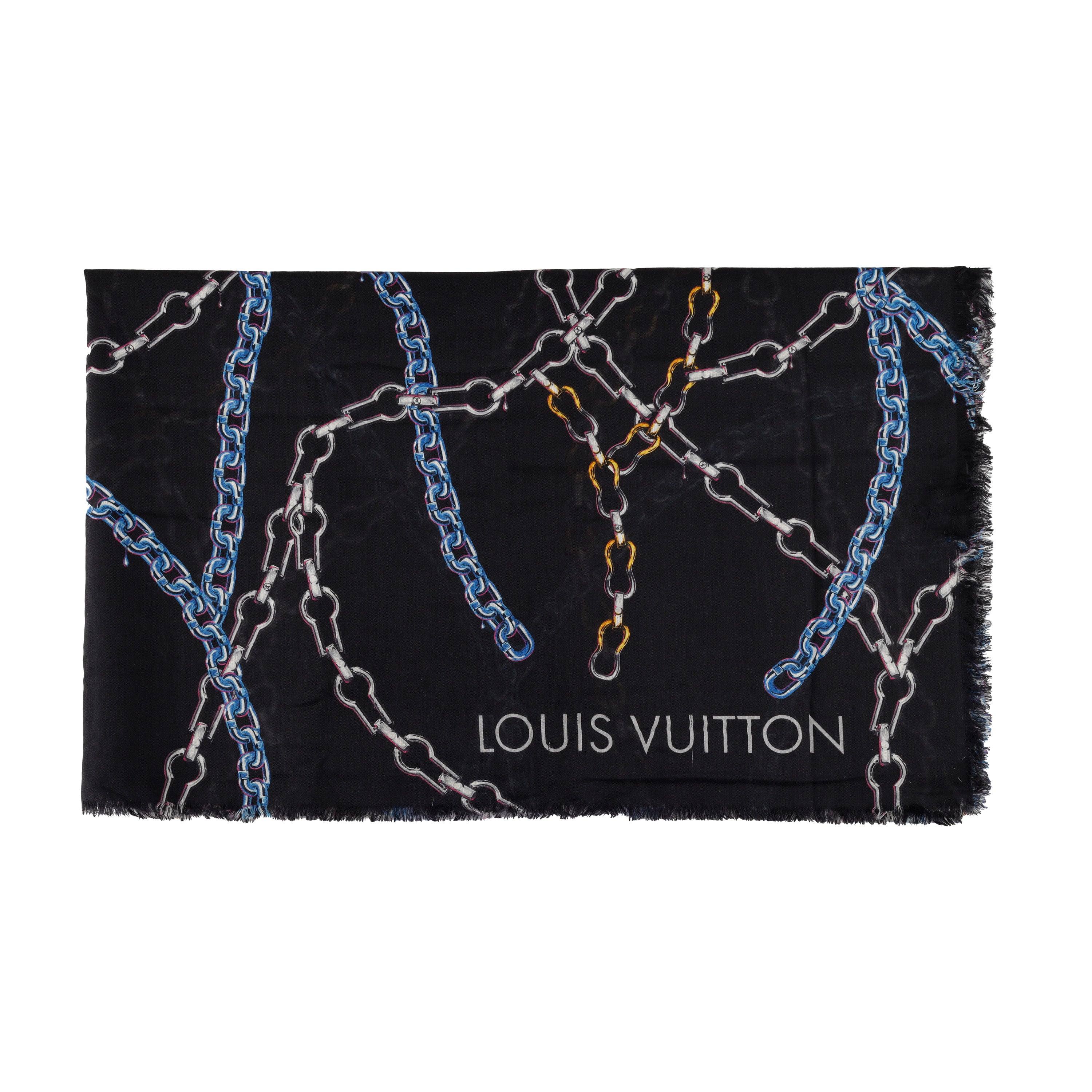 Louis Vuitton Multicolor Chain Print Scarf - '10s