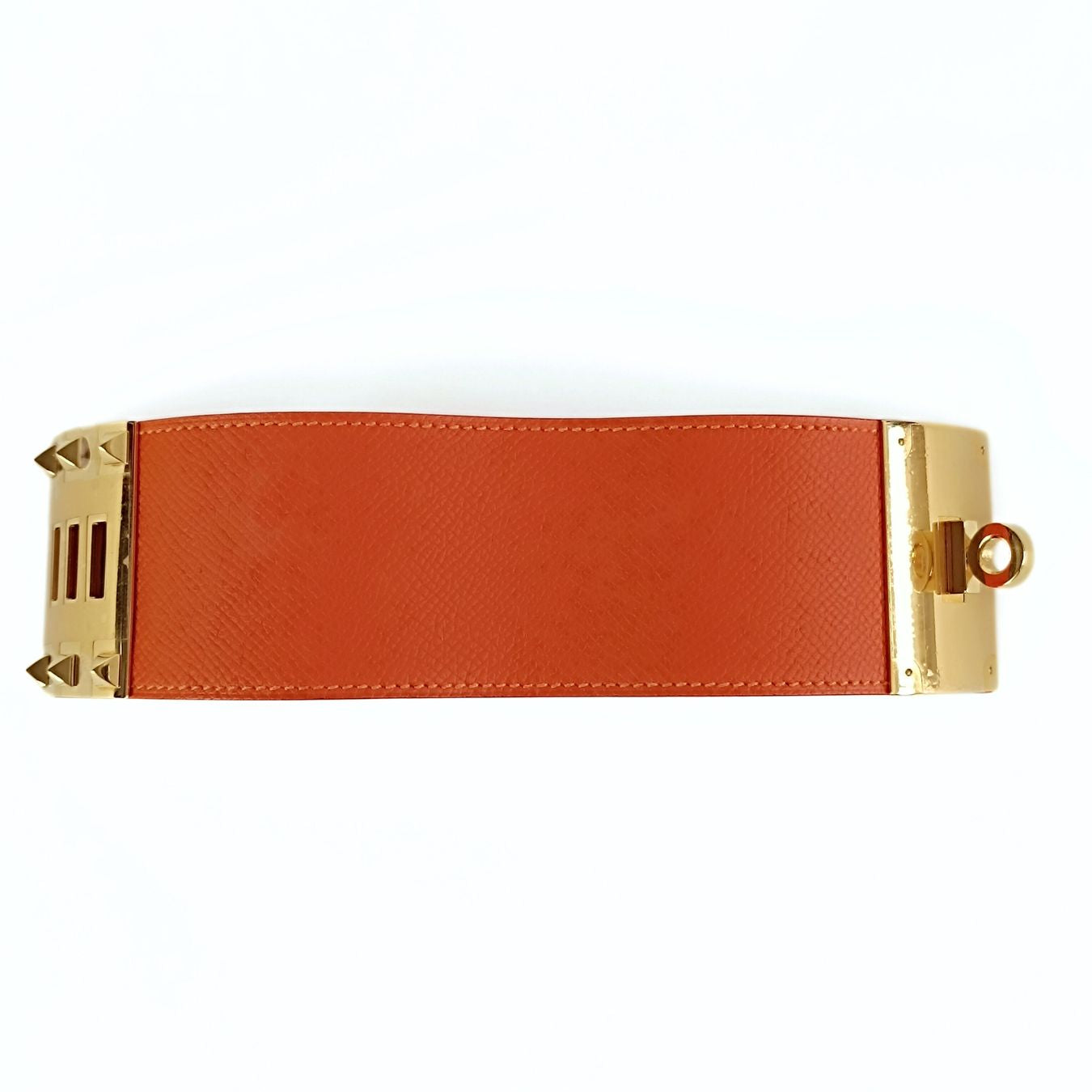 Hermès Hermès Collier de Chien bracelet in orange Epson leather - '10s