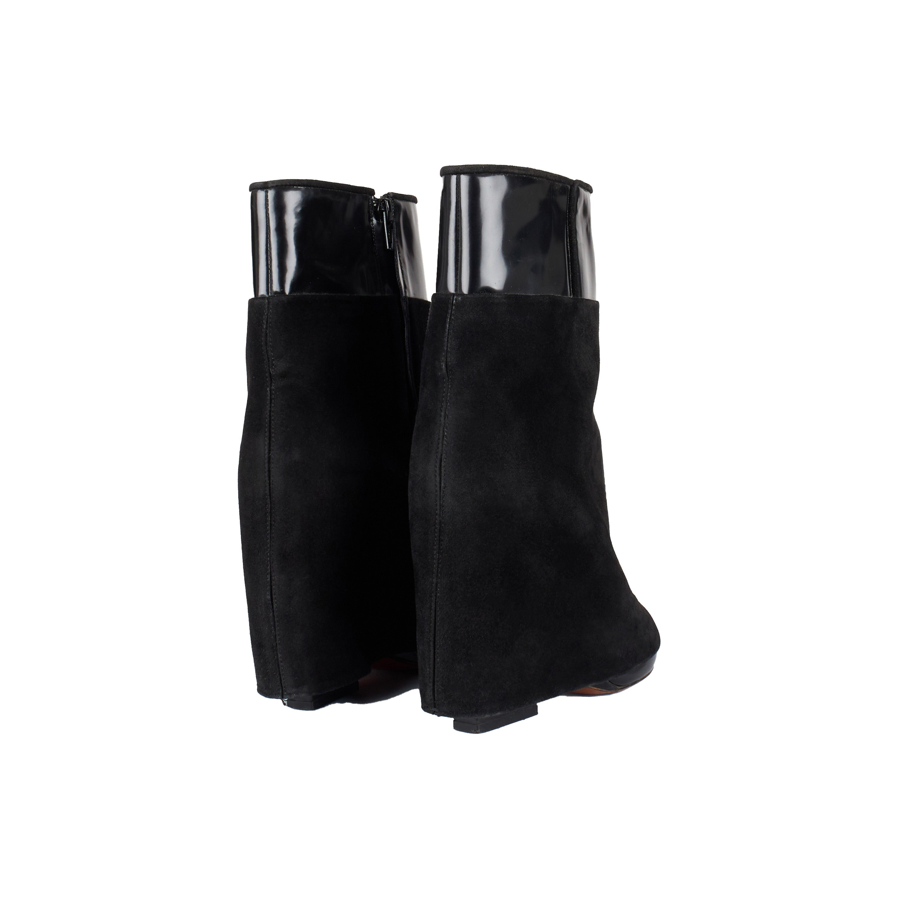 Givenchy Suede and Patent Leather Ankle Boots - '10s