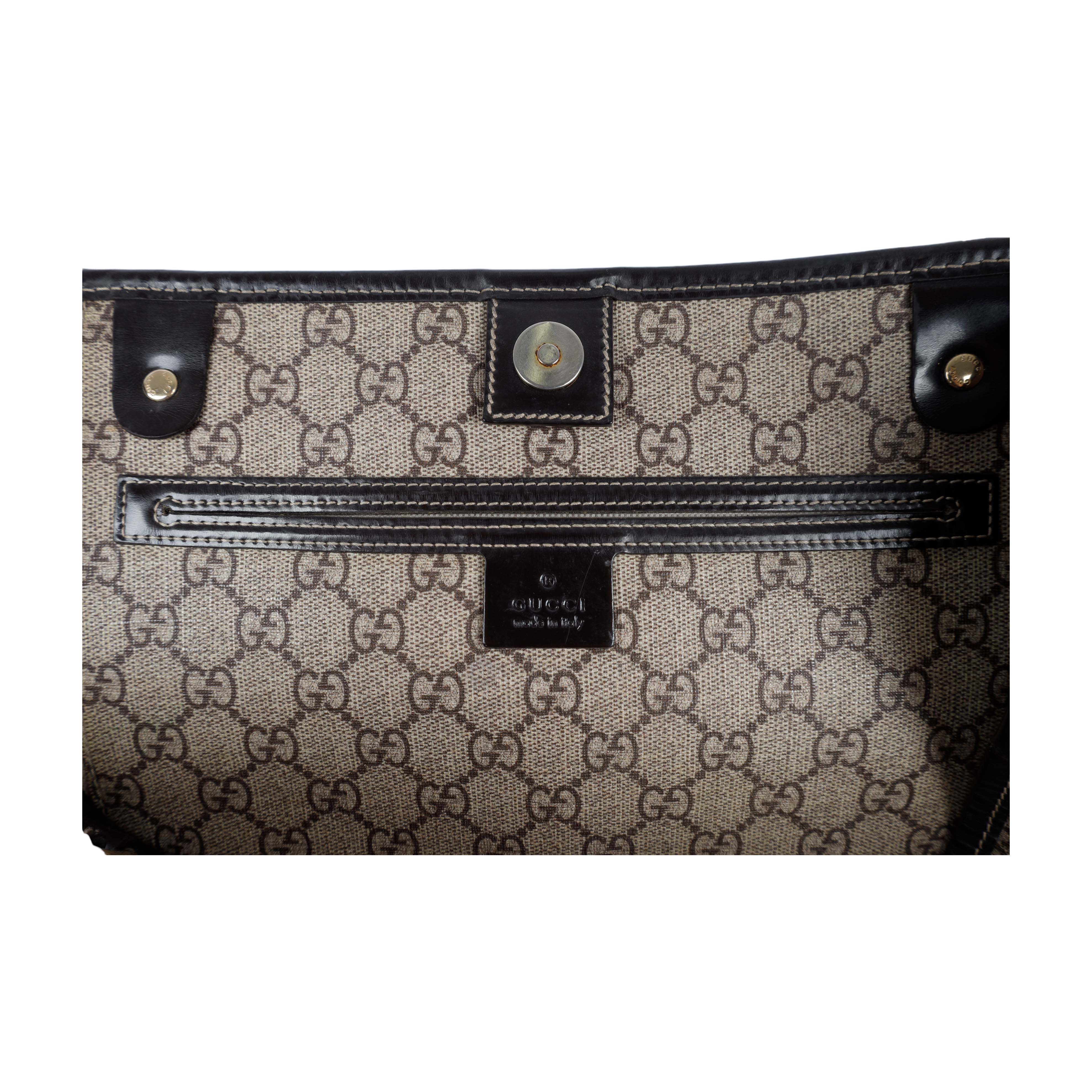 Gucci Monogram Canvas Tattoo Heart Tote Bag - '10s