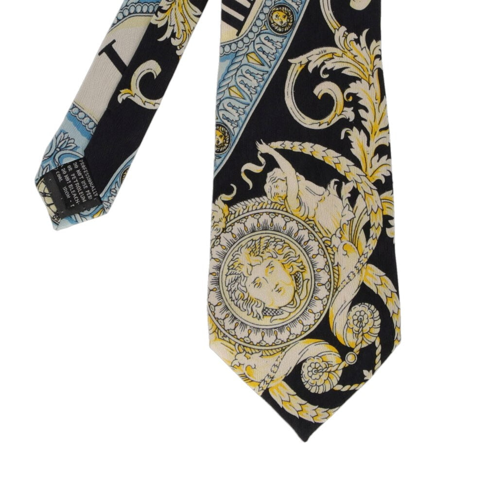 Gianni Versace Multicolor Printed Silk Tie - '90s