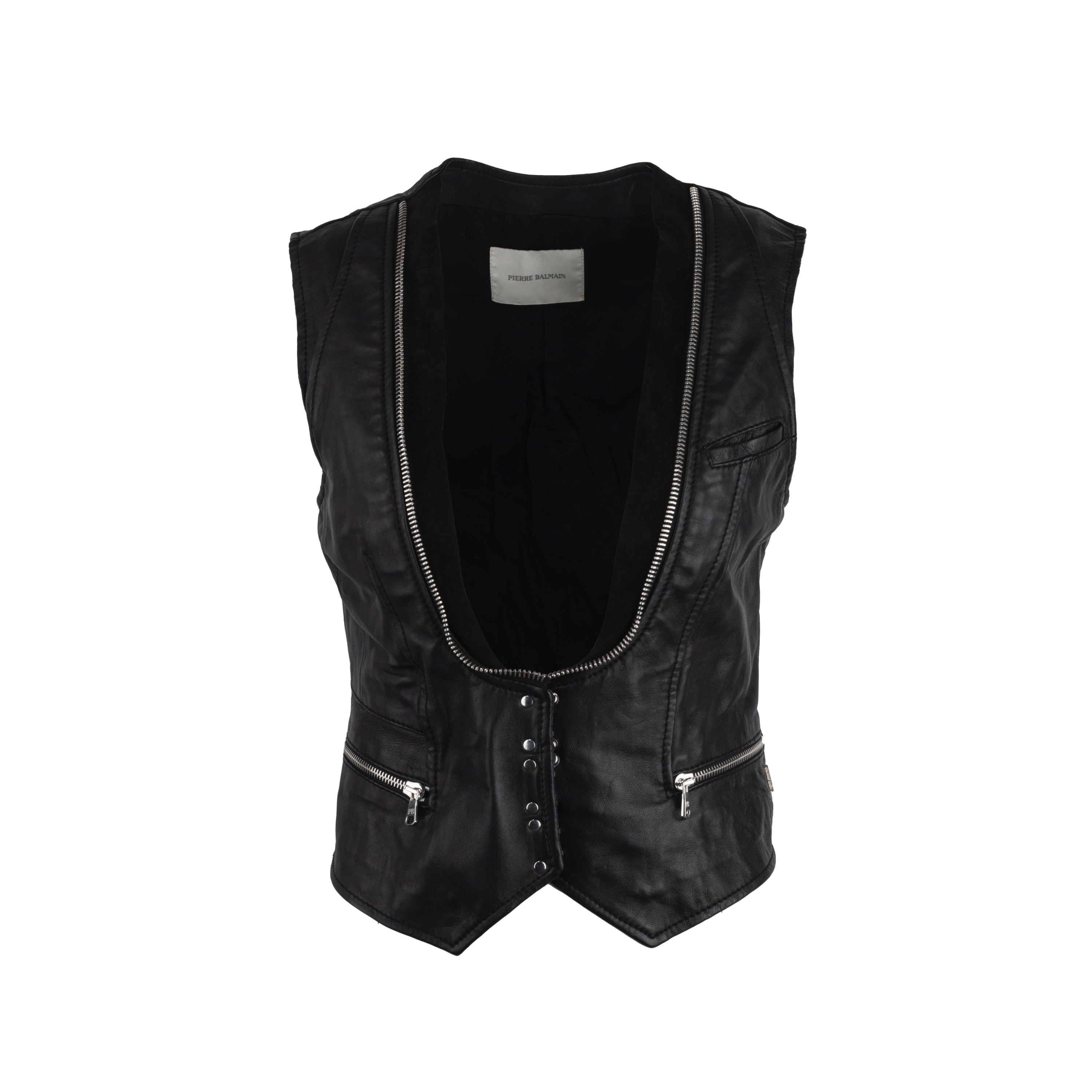 Pierre Balmain Leather Vest - '00s