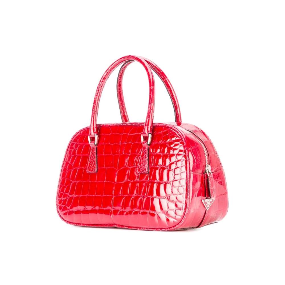 Prada Red Crocodile Leather Bag - 2000s