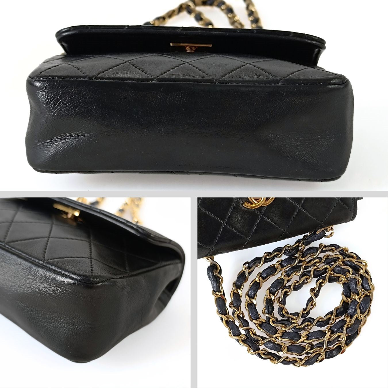 Chanel Chanel Timeless Classic mini shoulder bag in black leather - '10s