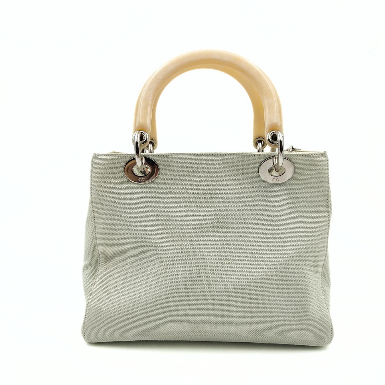 Dior Christian Dior Lady Dior bag in pastel water green canvas - '10s