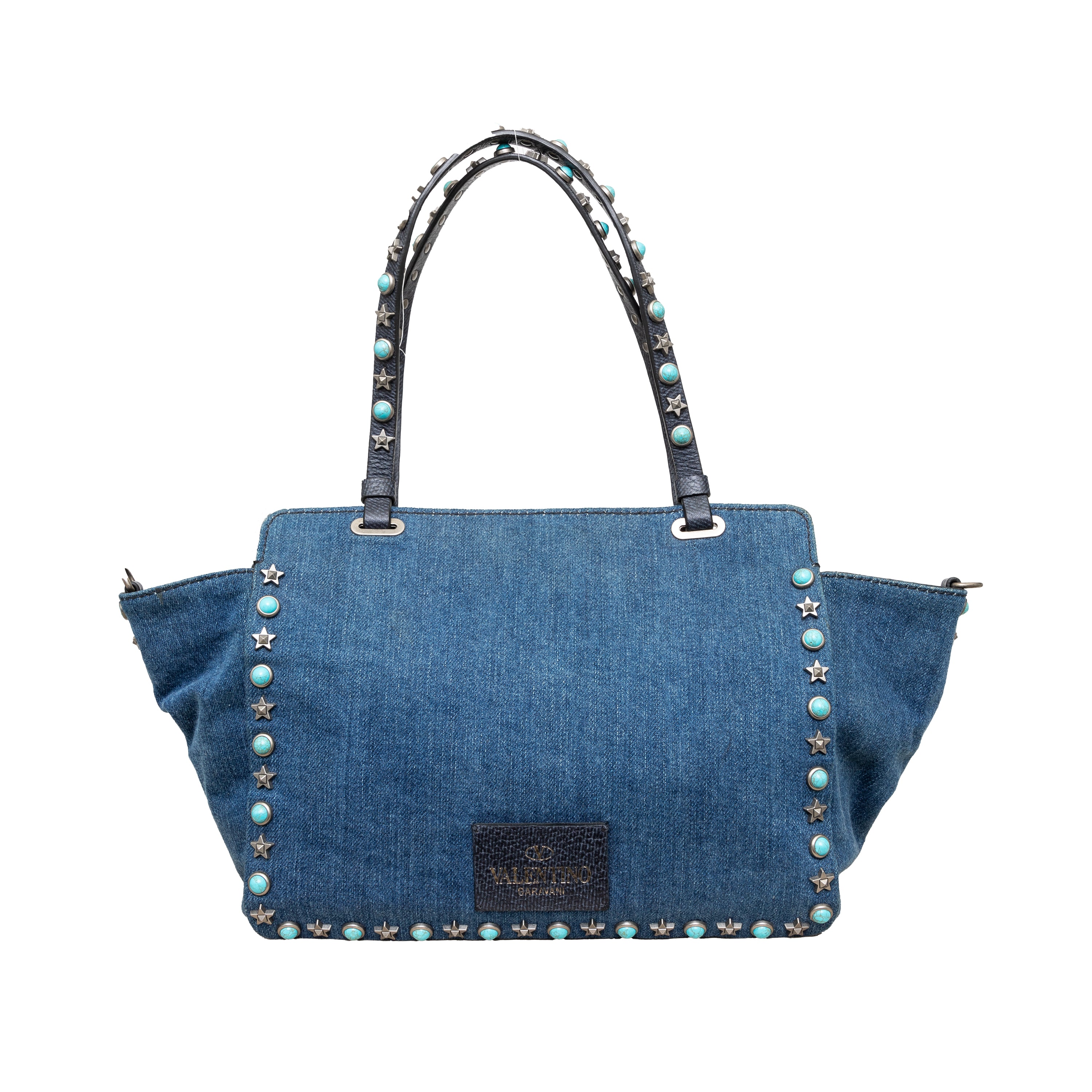 Valentino Rockstud 2-Way Denim Bag - '00s