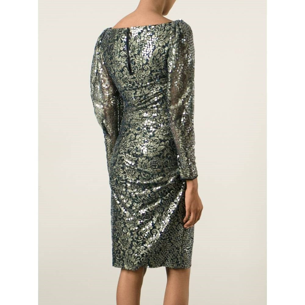 Ungaro Black and Gold Sequined Dress - '90s