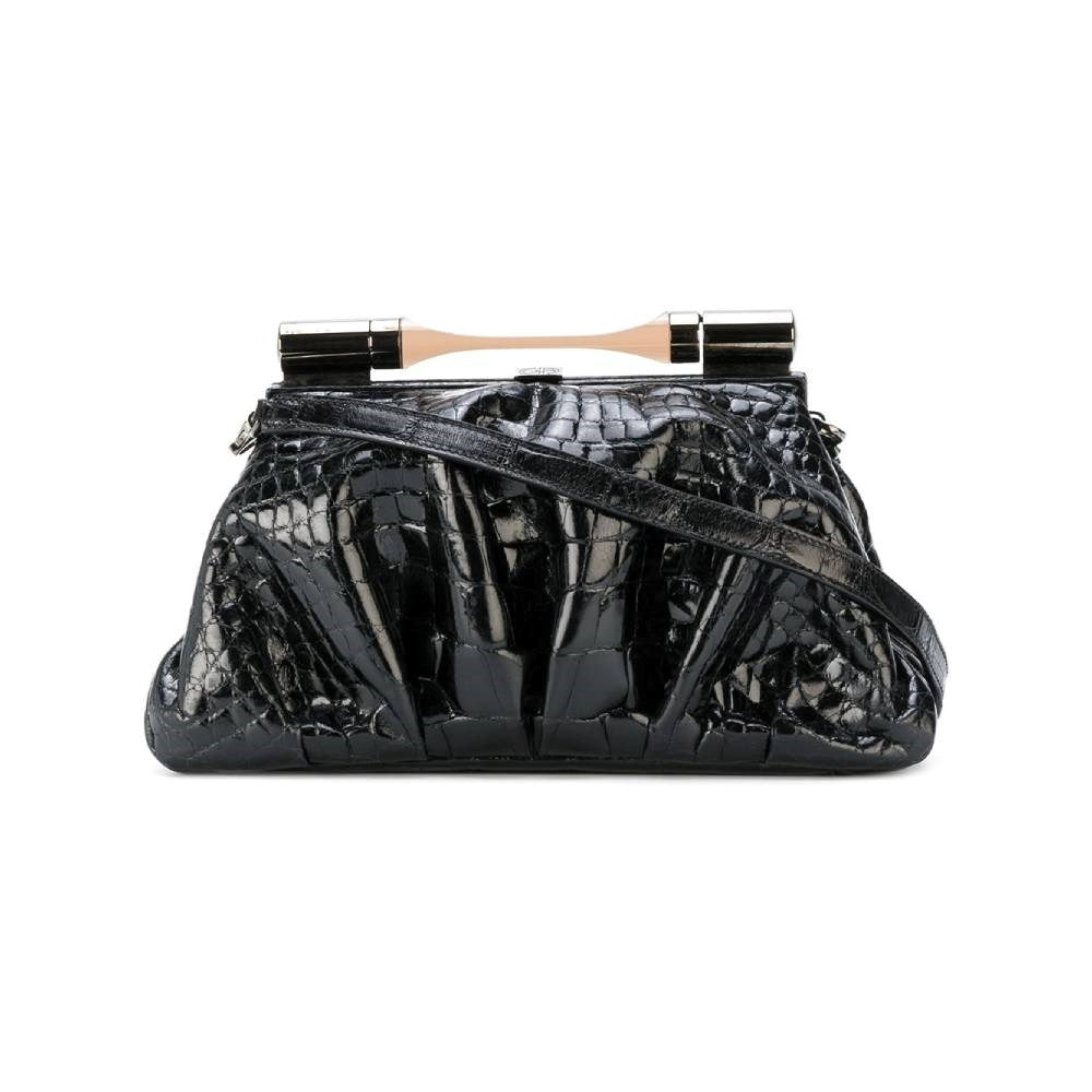 Giorgio Armani Black Snakeskin Shoulder Bag - 2000s