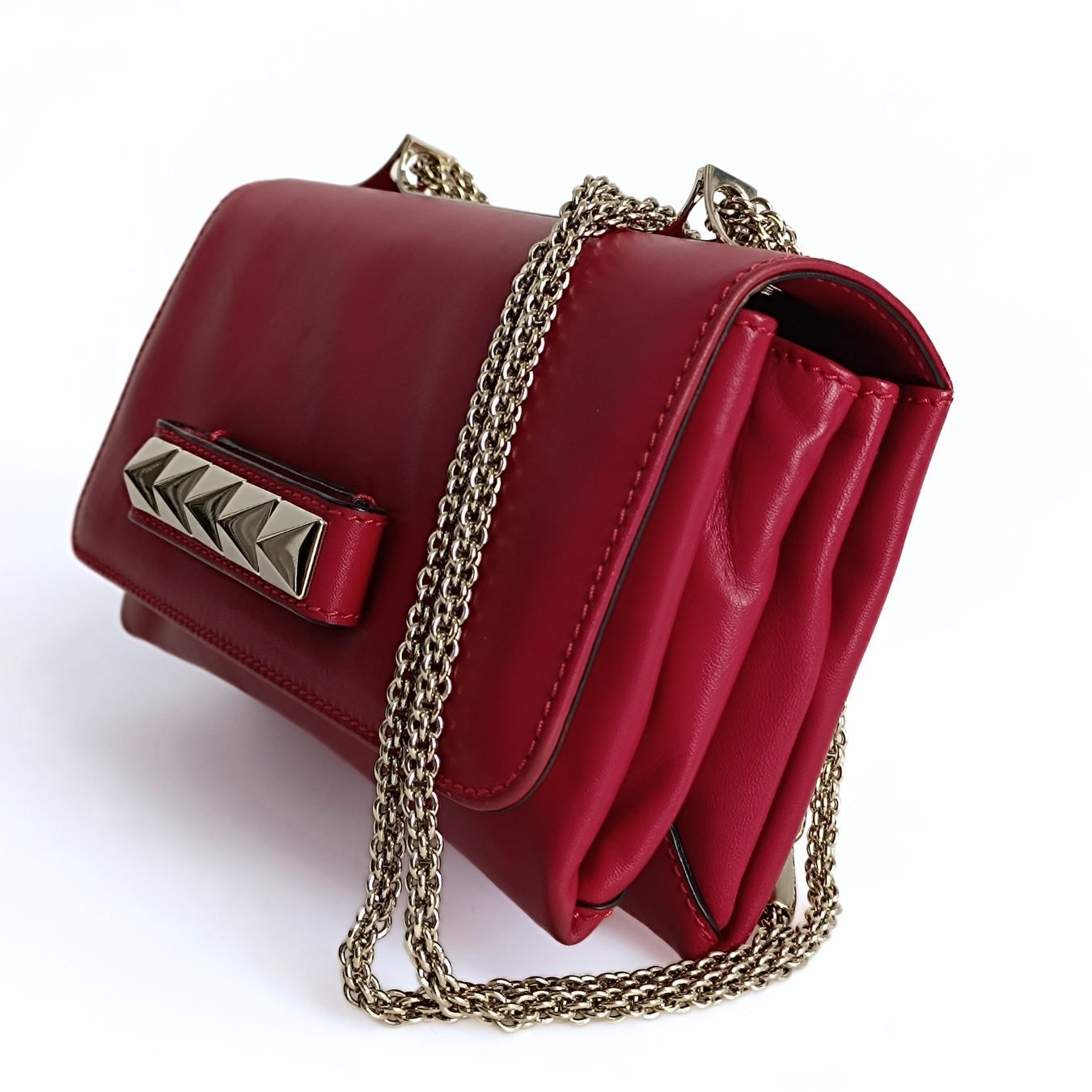 Valentino Valentino Garavani Rockstud shoulder bag in red leather - '10s