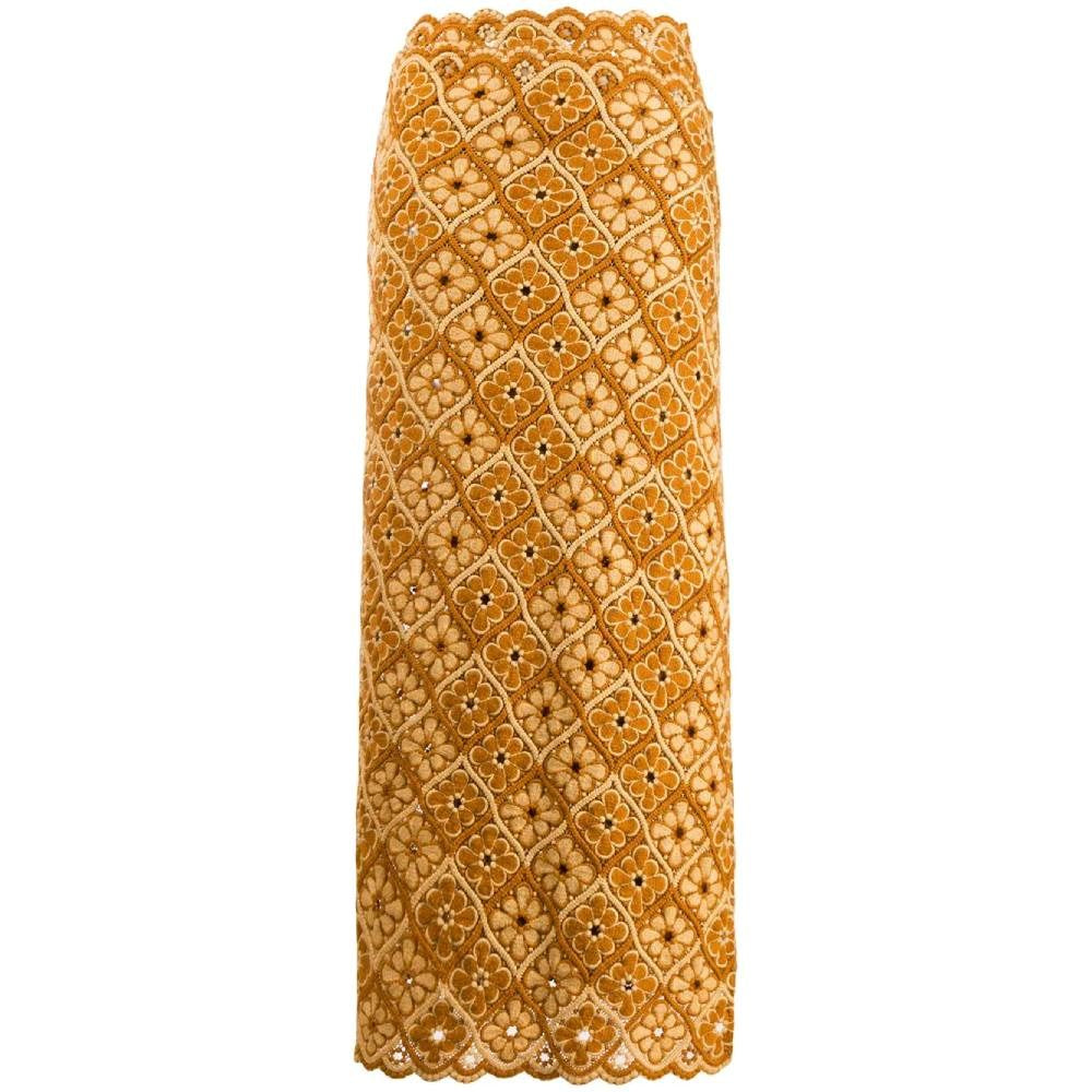 Comme des Garçons Ocher Wool Long Skirt - '90s