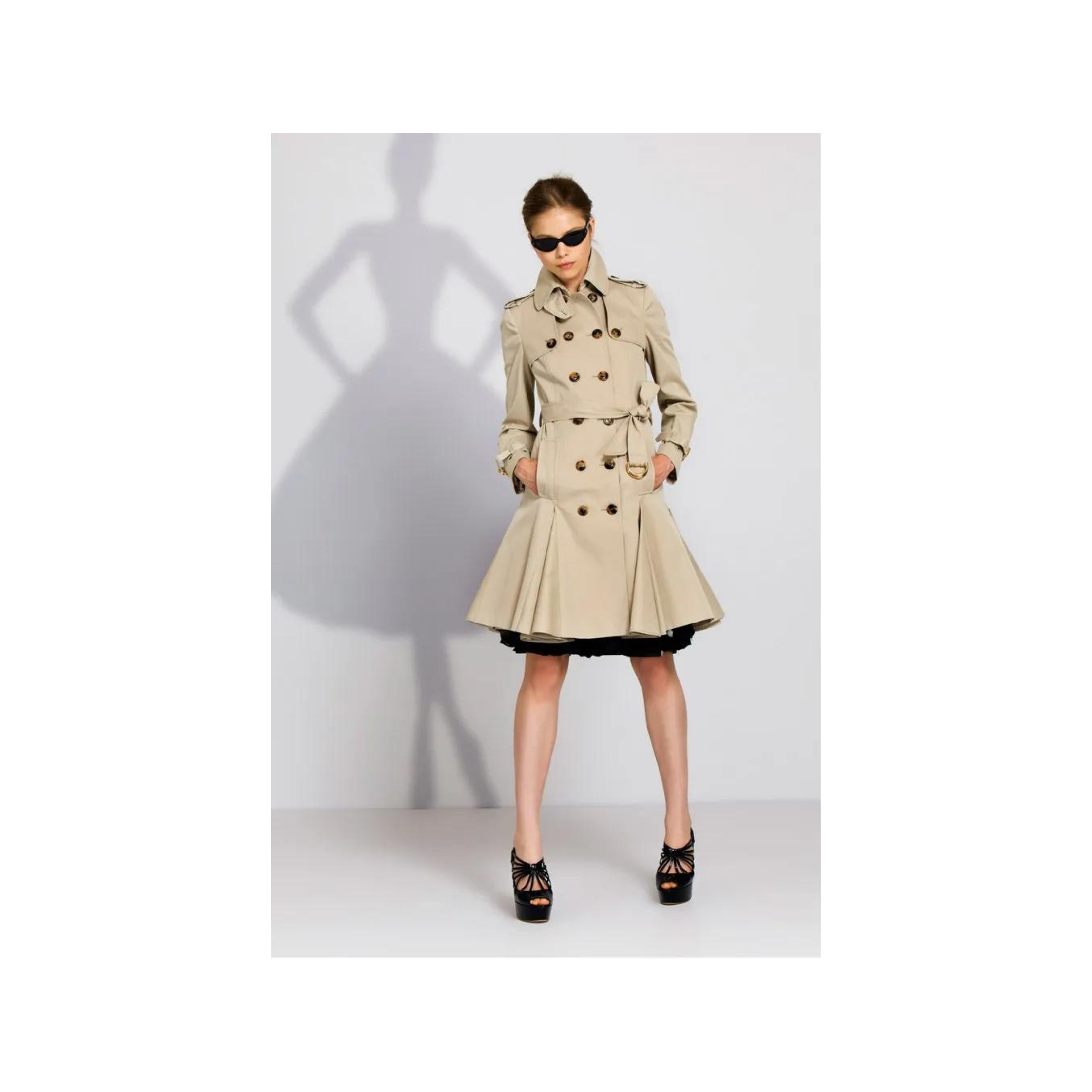 Moschino Cheap and Chic Trench Coat with Pleats - '10s