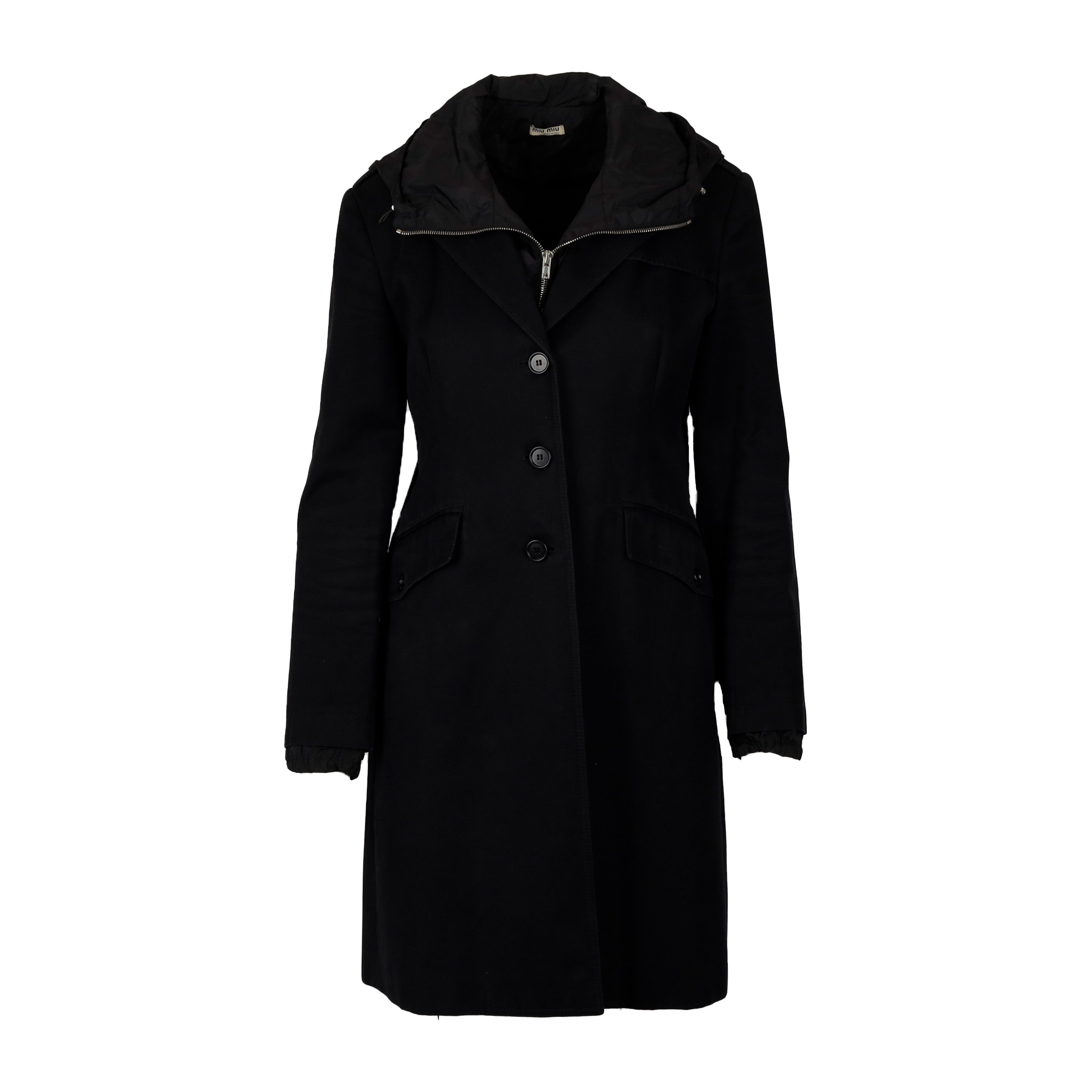 Miu Miu Coat with Zippered Hoodie - '10s