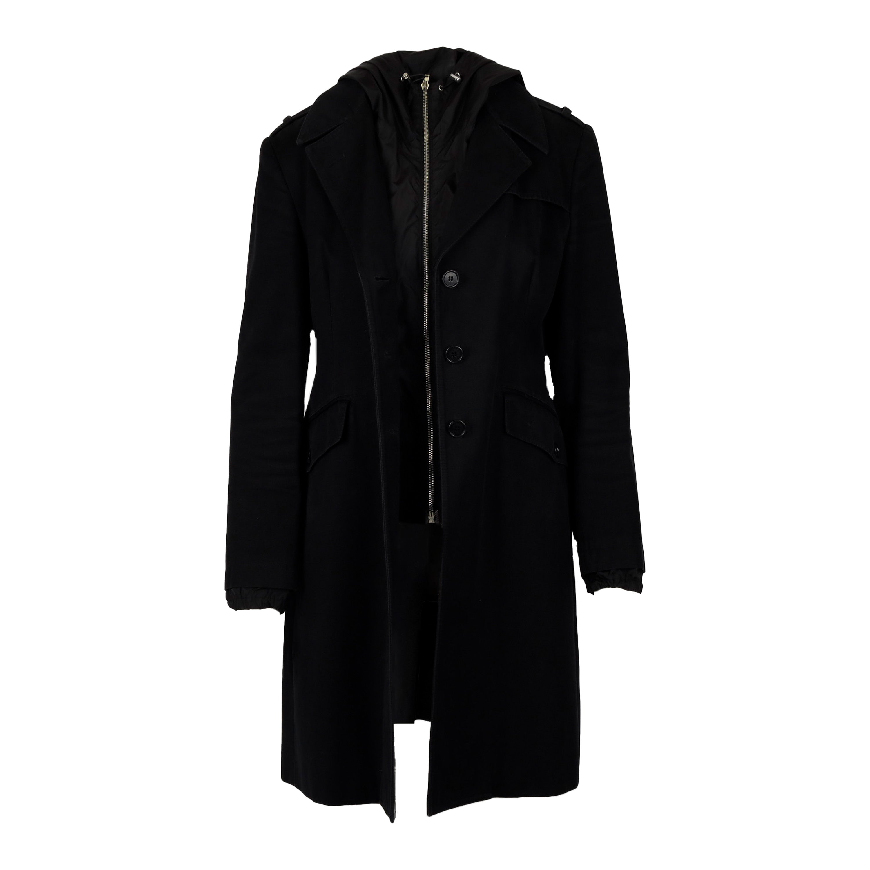 Miu Miu Coat with Zippered Hoodie - '10s