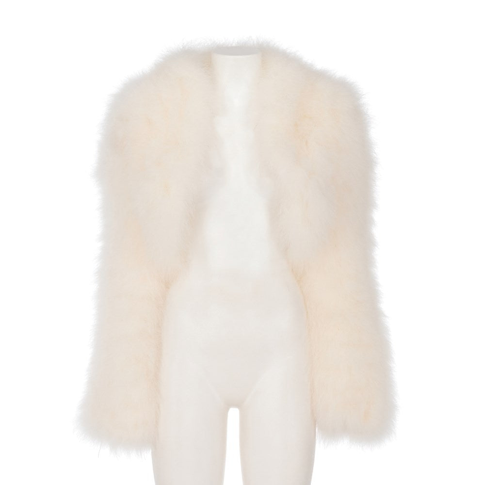 Laura Biagiotti White Ostrich Feather Bolero - '90s