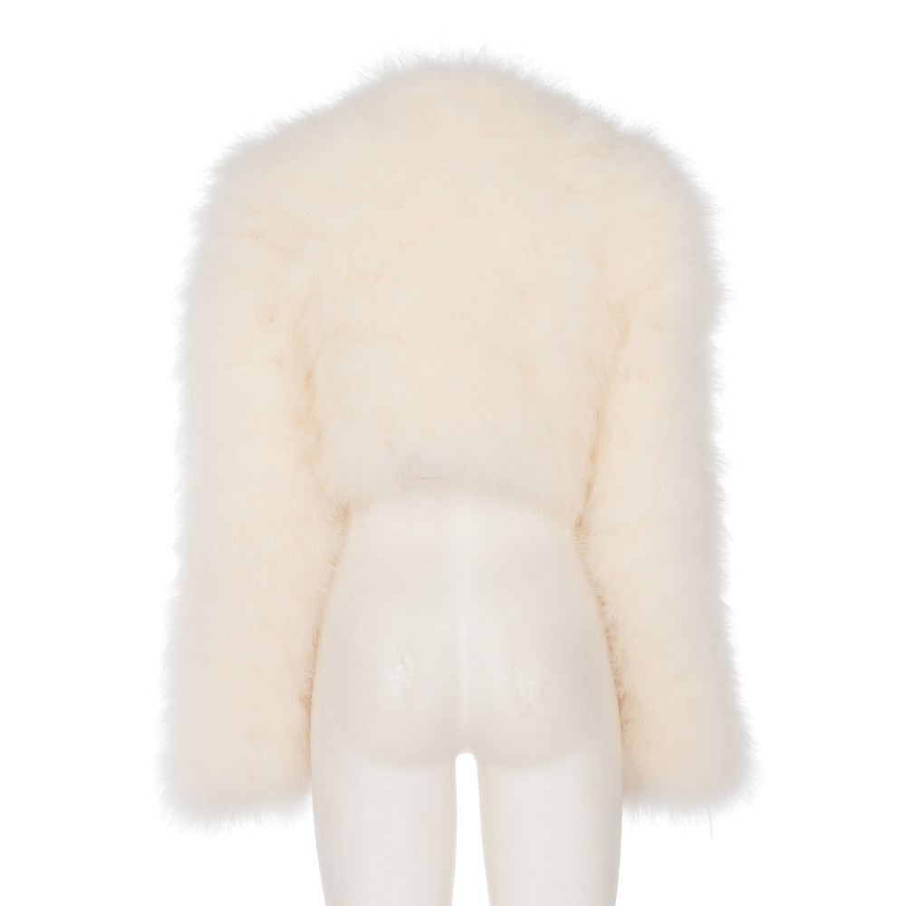 Laura Biagiotti White Ostrich Feather Bolero - '90s