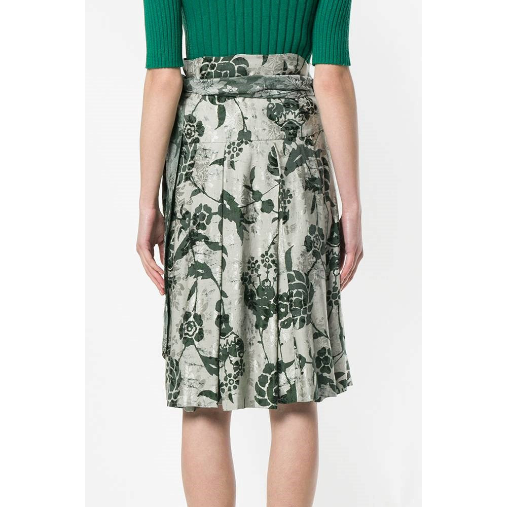 Dries Van Noten Grey Floral Skirt - '90s