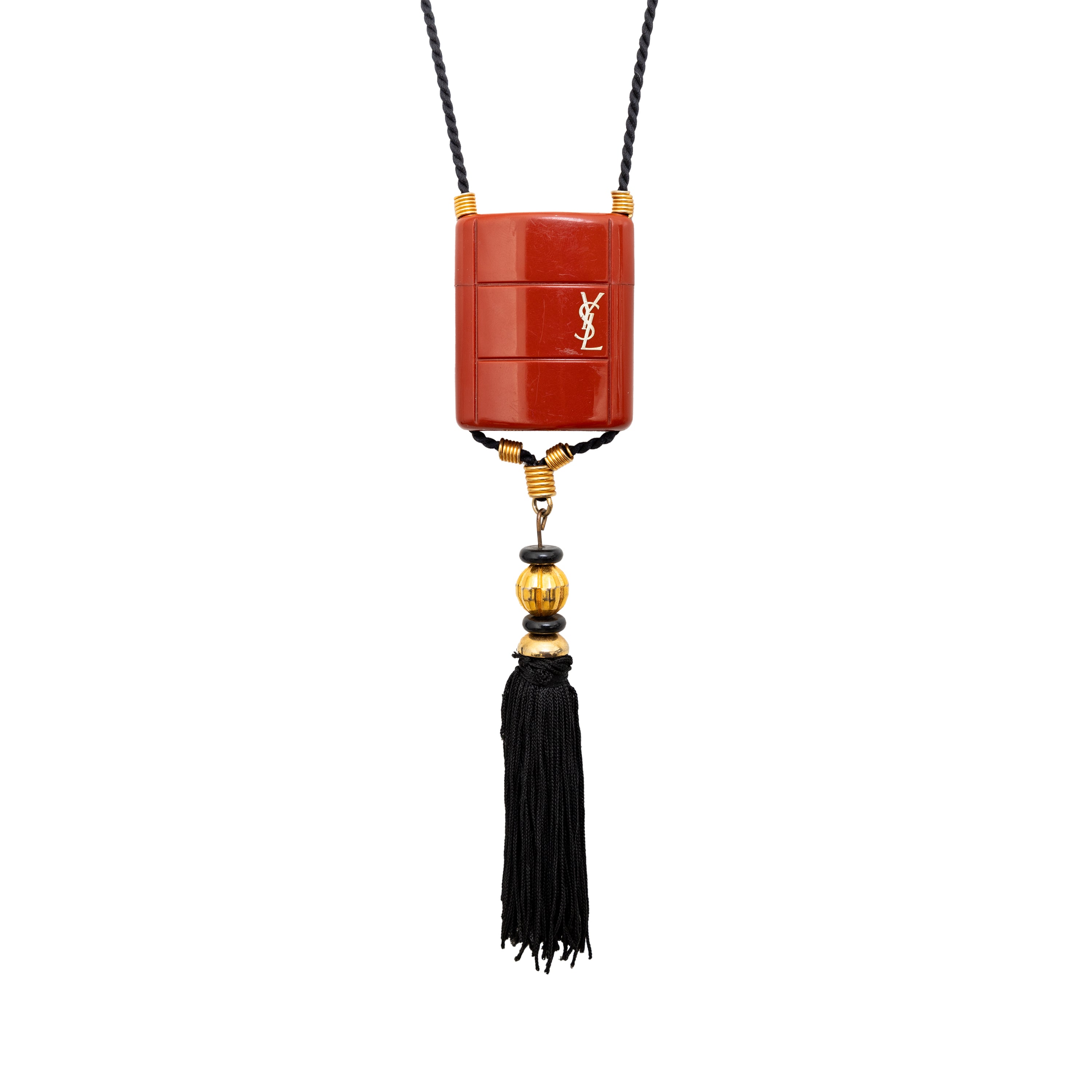 Yves Saint Laurent Vintage Opium Perfume Tassle Necklace - '80s