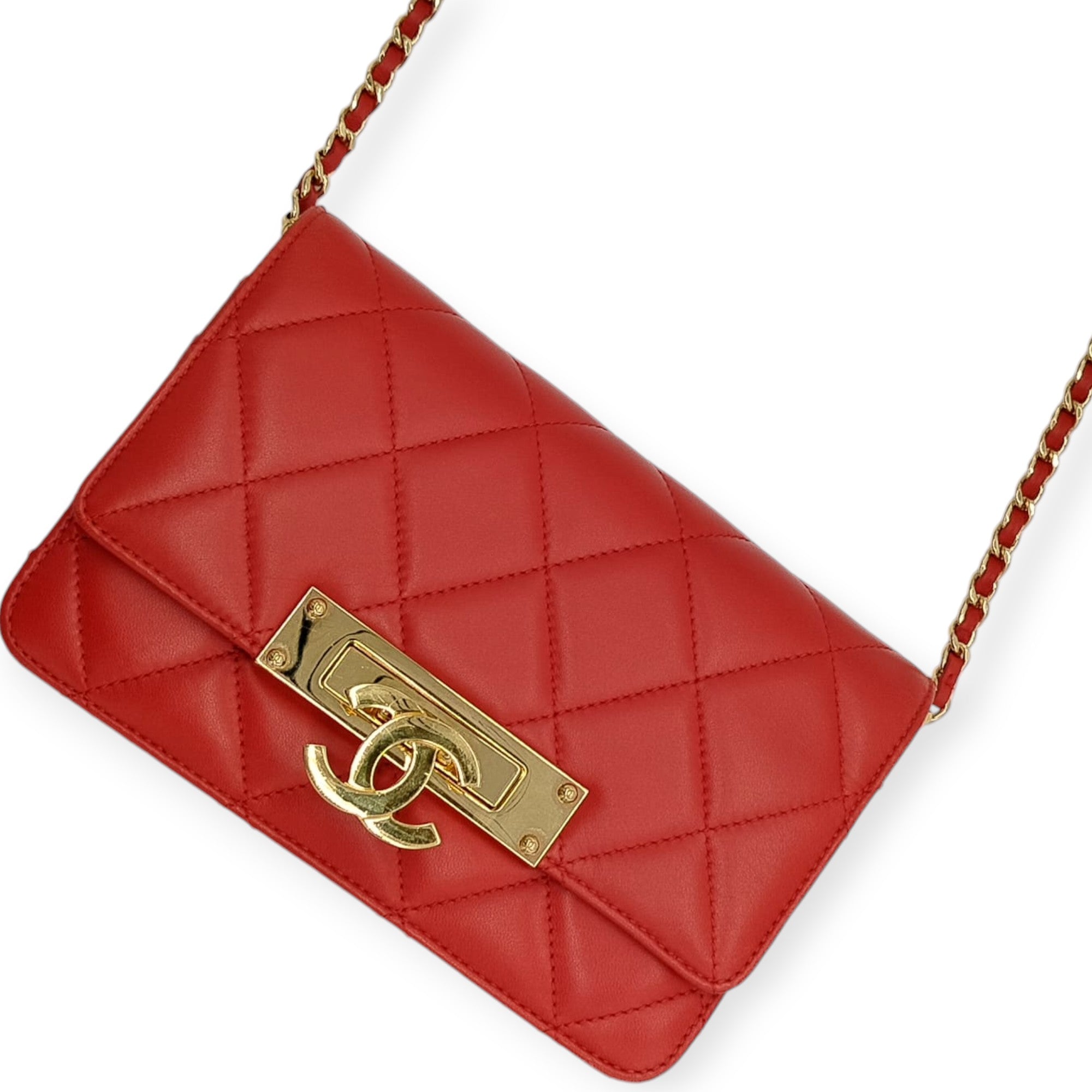 Chanel Lambskin Quilted Golden Class Wallet on Chain - '10s