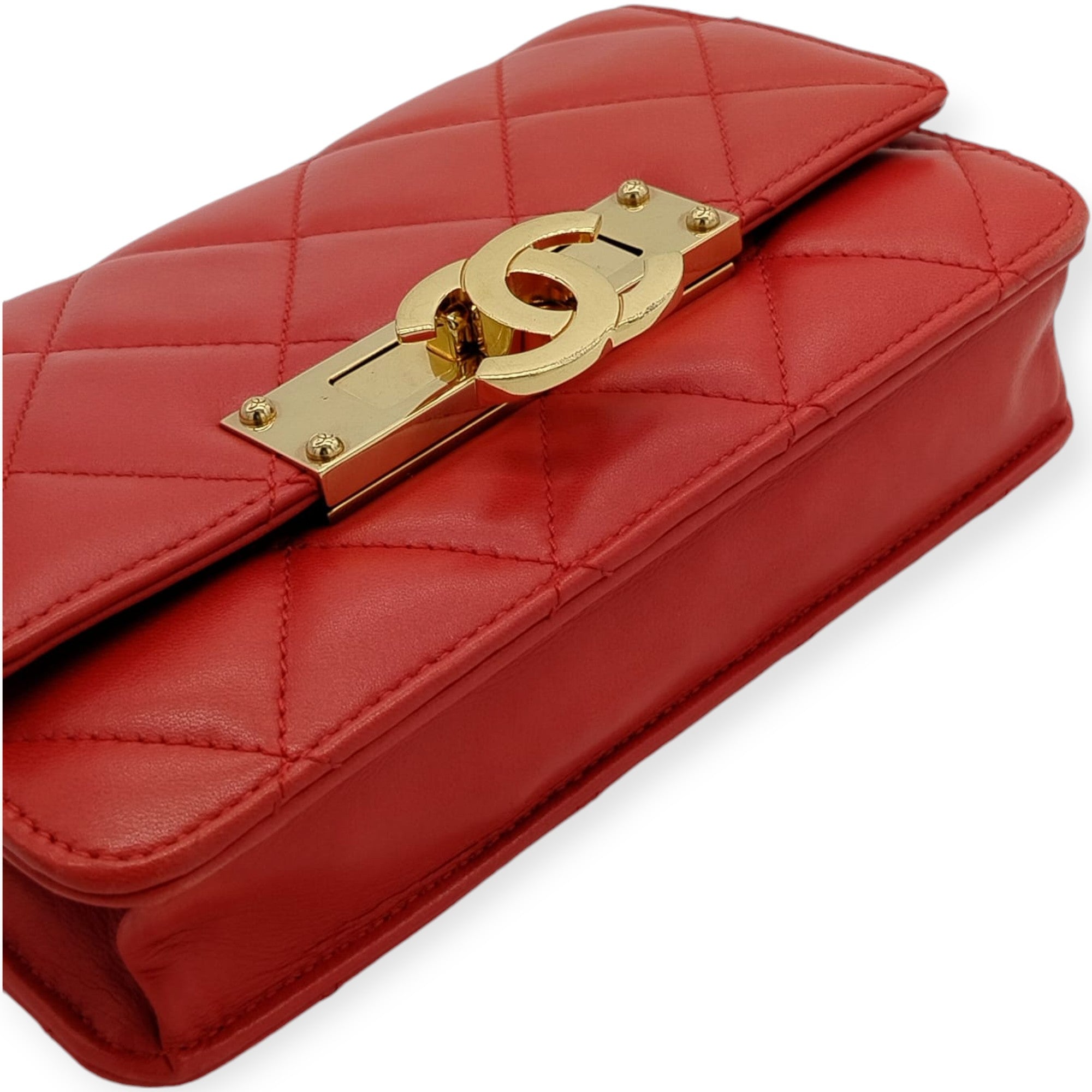 Chanel Lambskin Quilted Golden Class Wallet on Chain - '10s