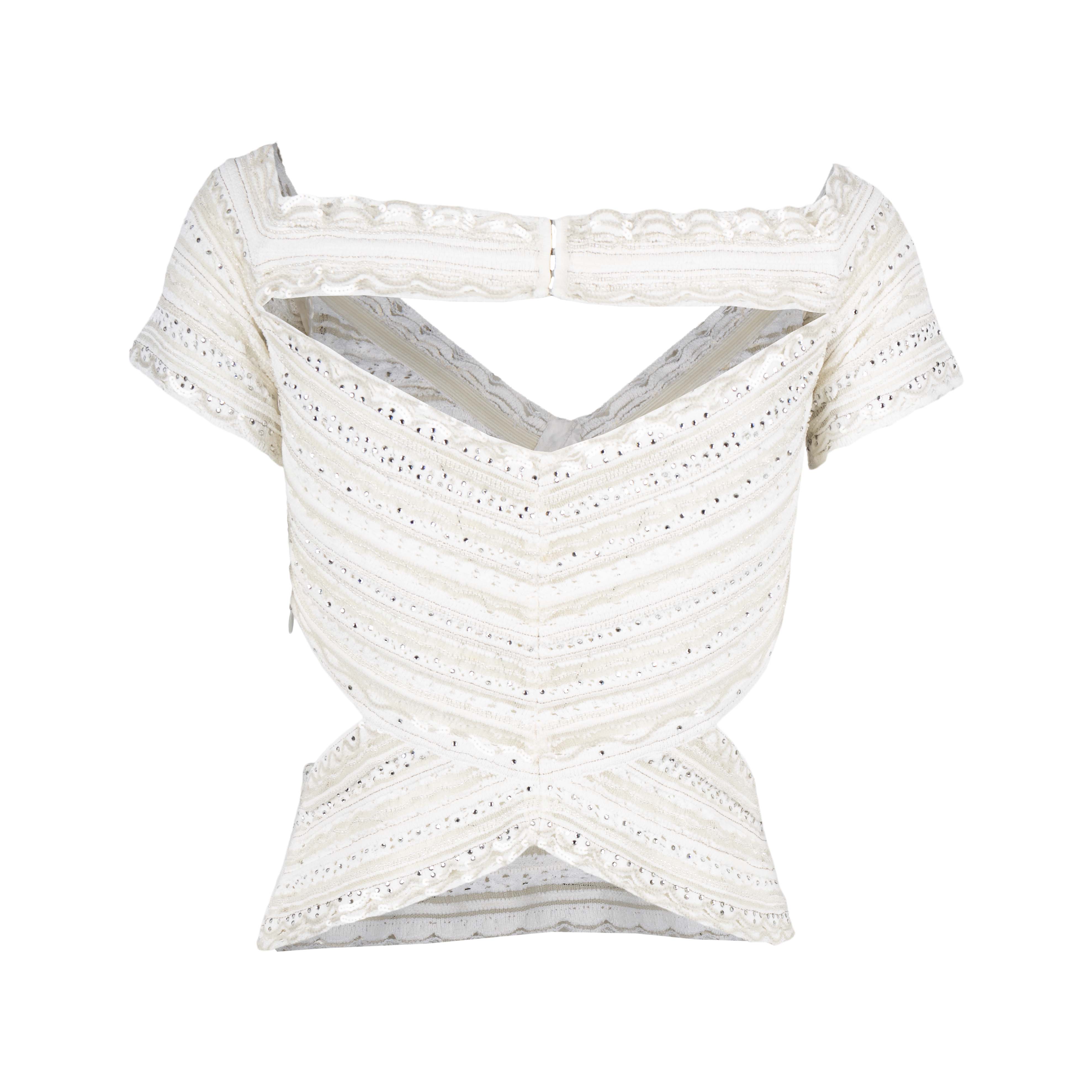 Gianfranco Ferré White Cut-out Top - '90s