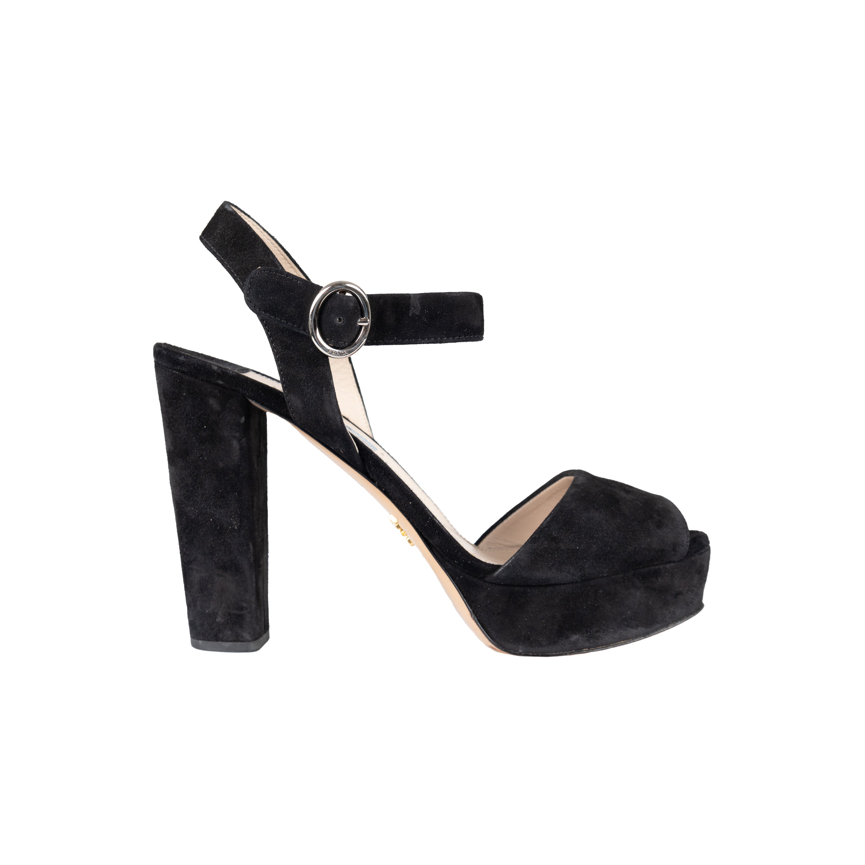 Prada Suede Open-toe Heels - '10s