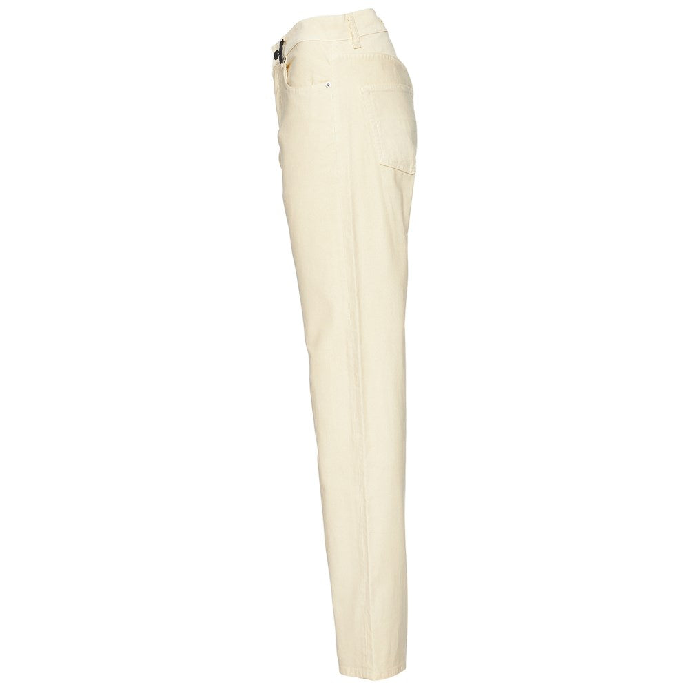 Stone Island Cream Cotton Trousers - 2000s