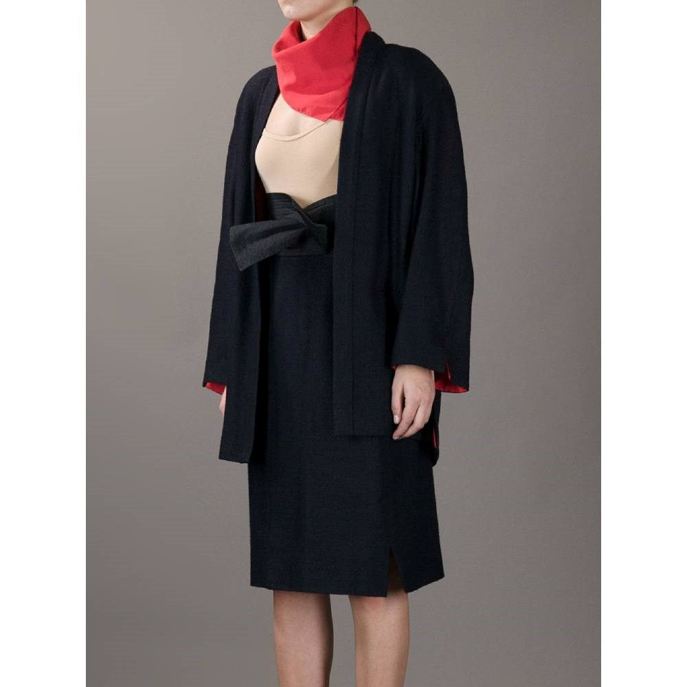 Gianfranco Ferré Dark Blue Wool Skirt Suit - '80s