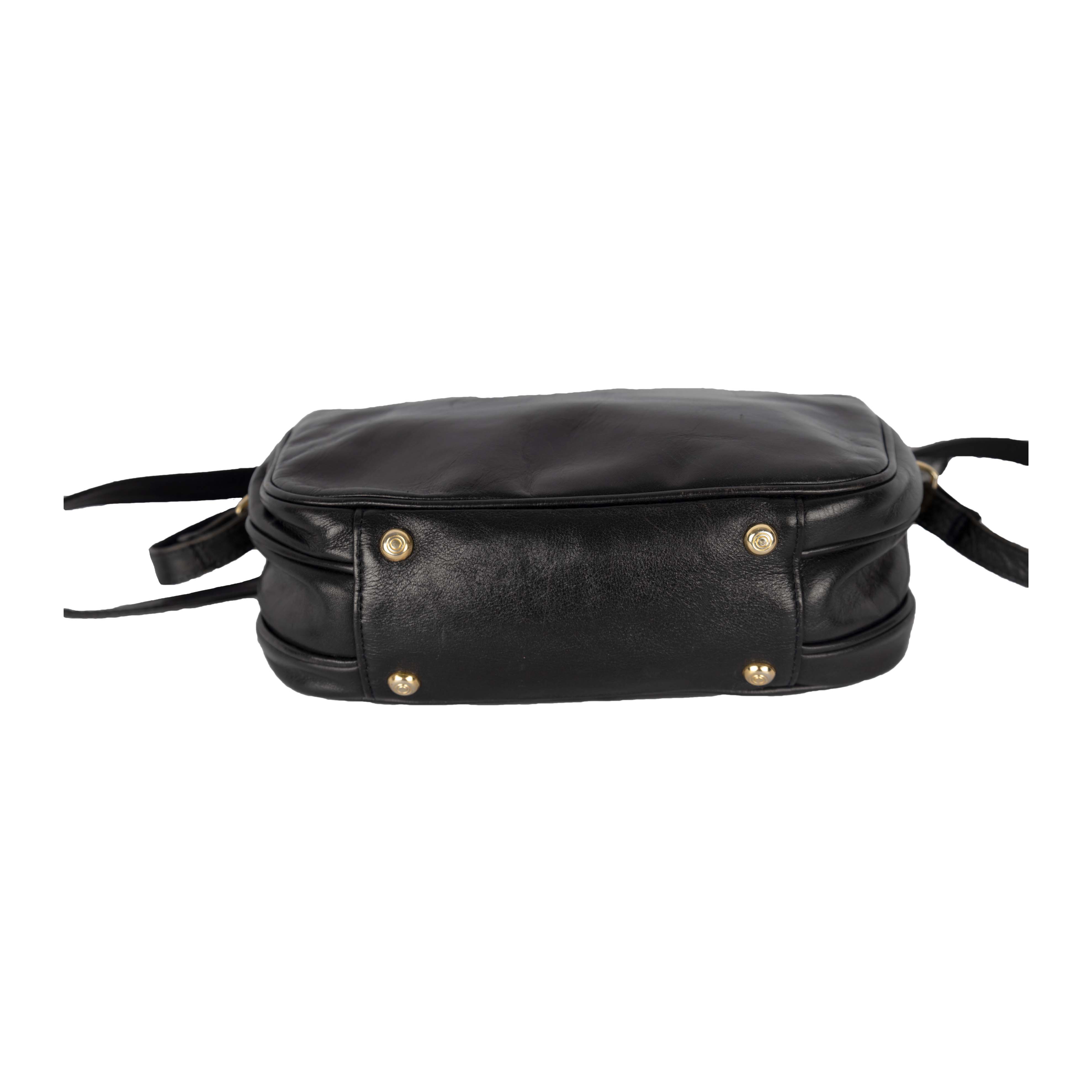 Giorgio Beverly Hills Black Leather Crossbody Bag - '10s