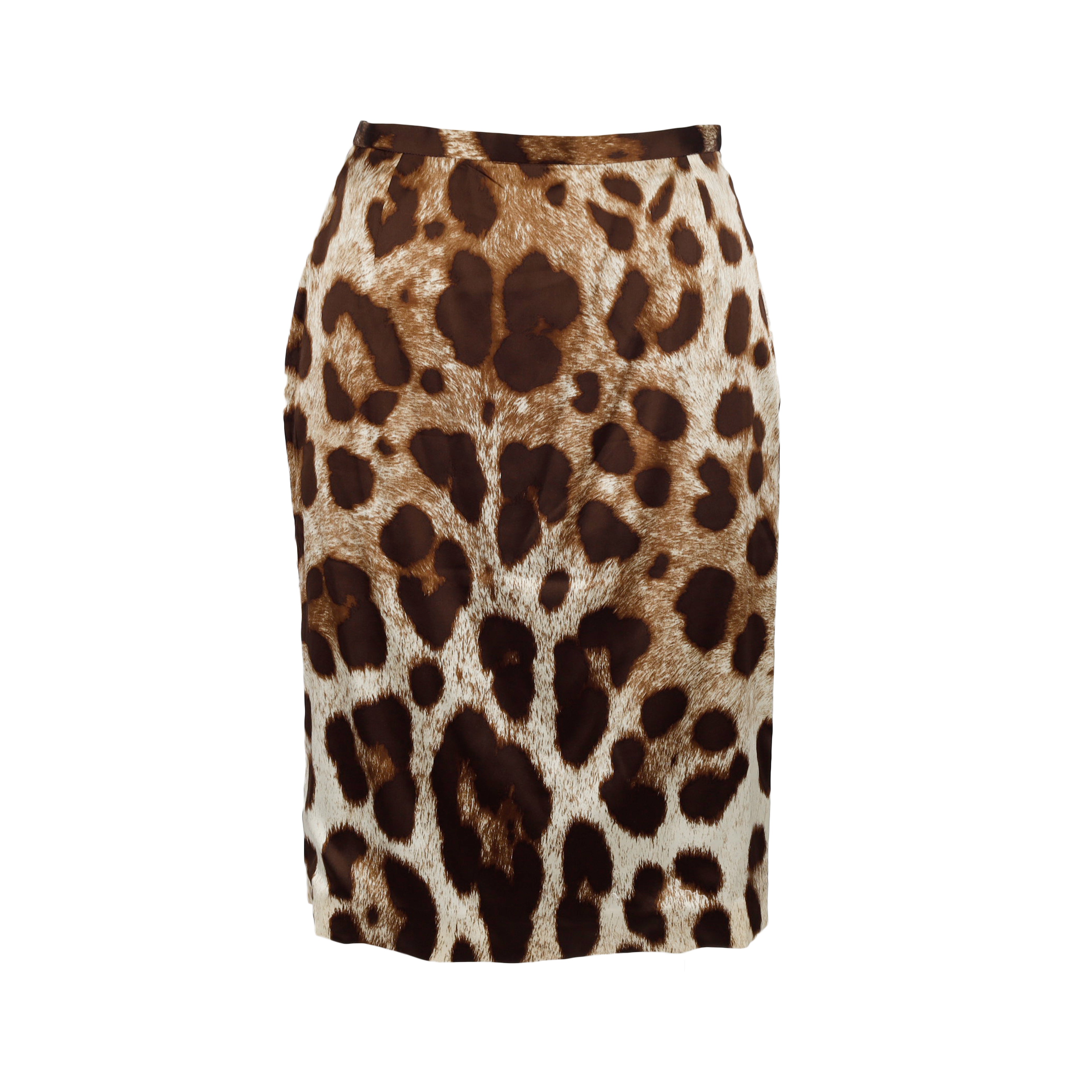 Dolce  Gabbana Leopard Print Skirt - '10s