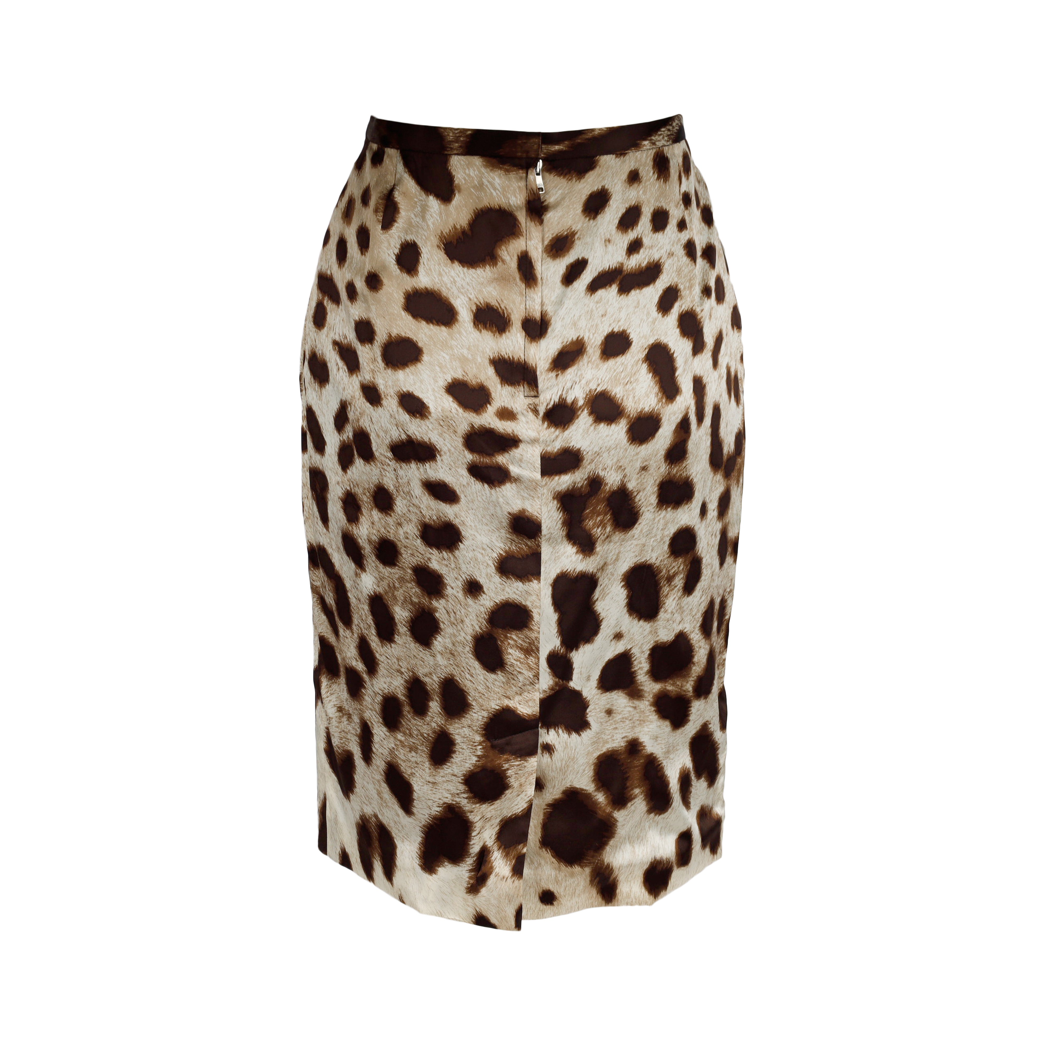 Dolce  Gabbana Leopard Print Skirt - '10s