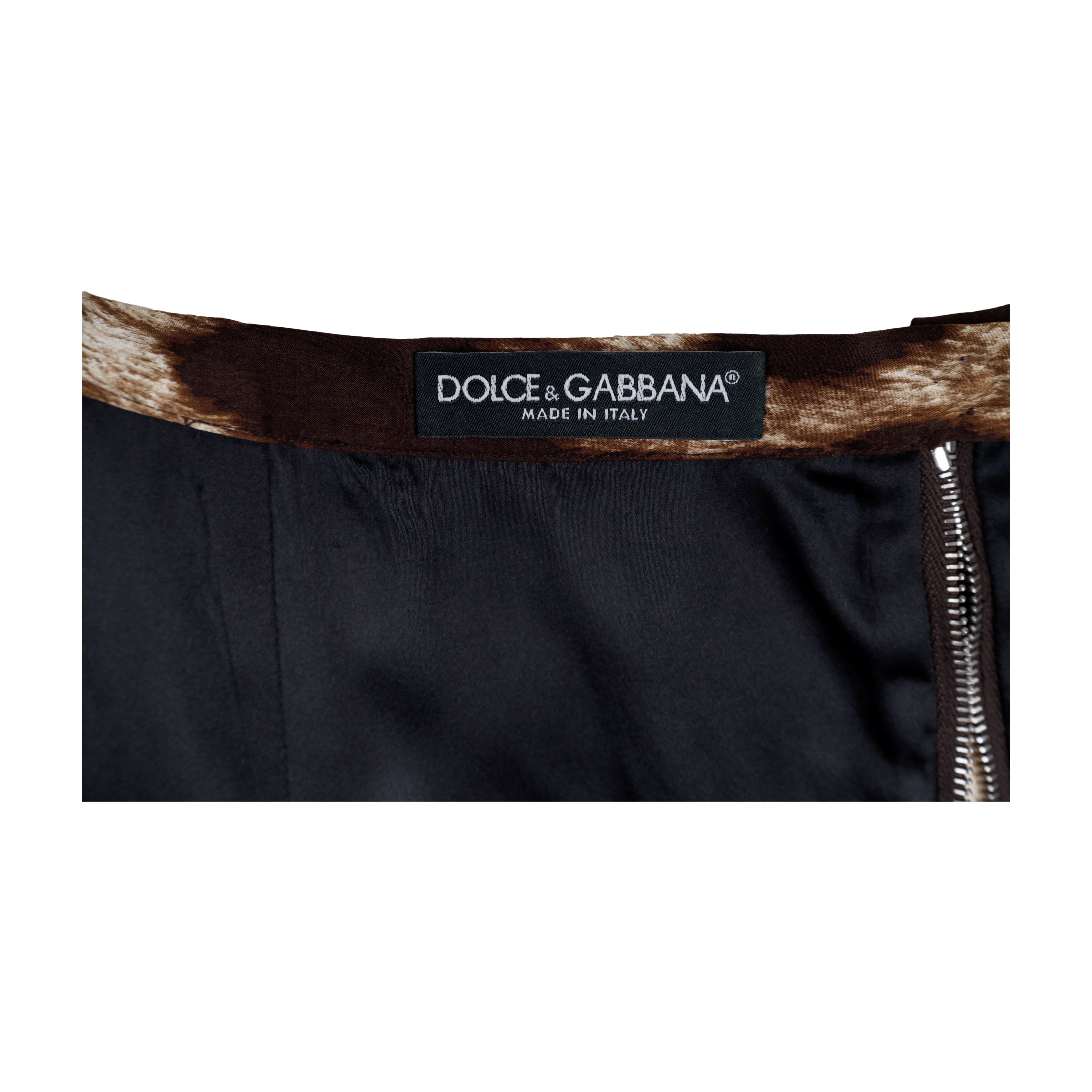 Dolce  Gabbana Leopard Print Skirt - '10s