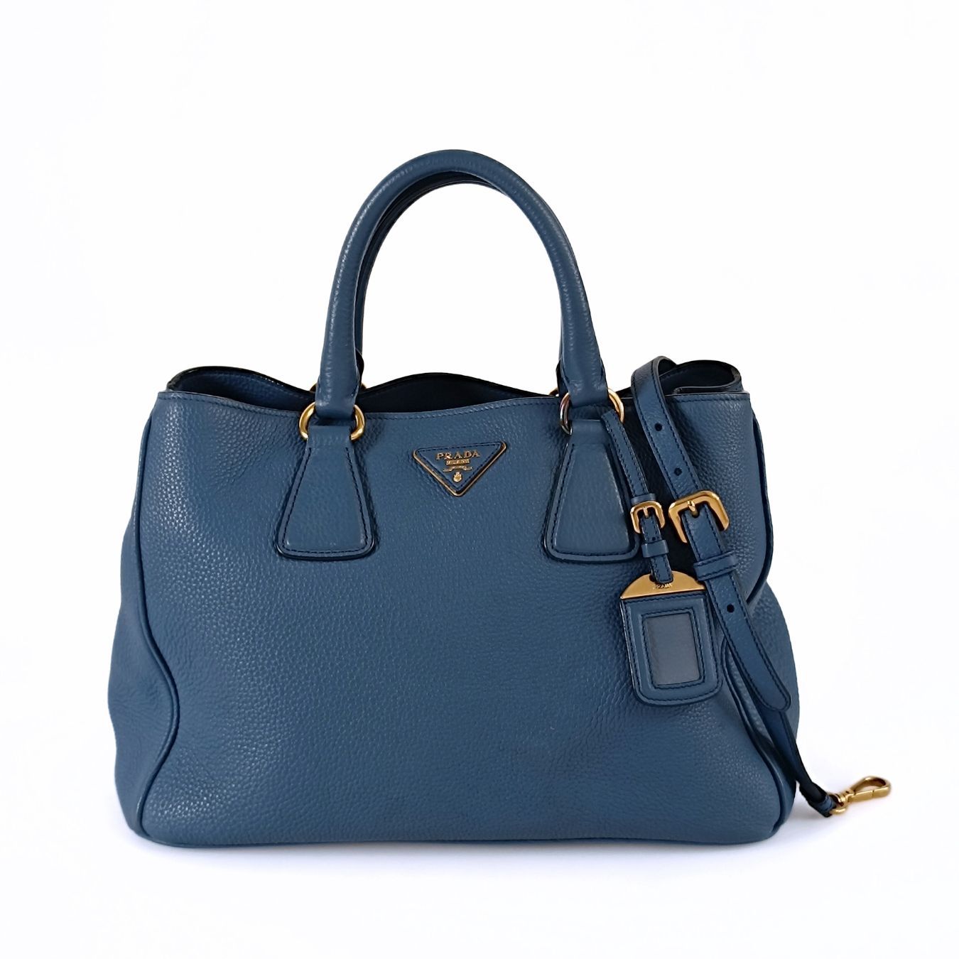 Prada Prada Shopper shoulder bag in cobalt buckskin - '10s