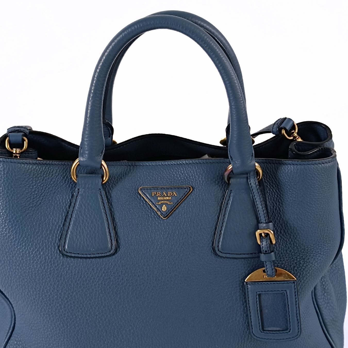 Prada Prada Shopper shoulder bag in cobalt buckskin - '10s