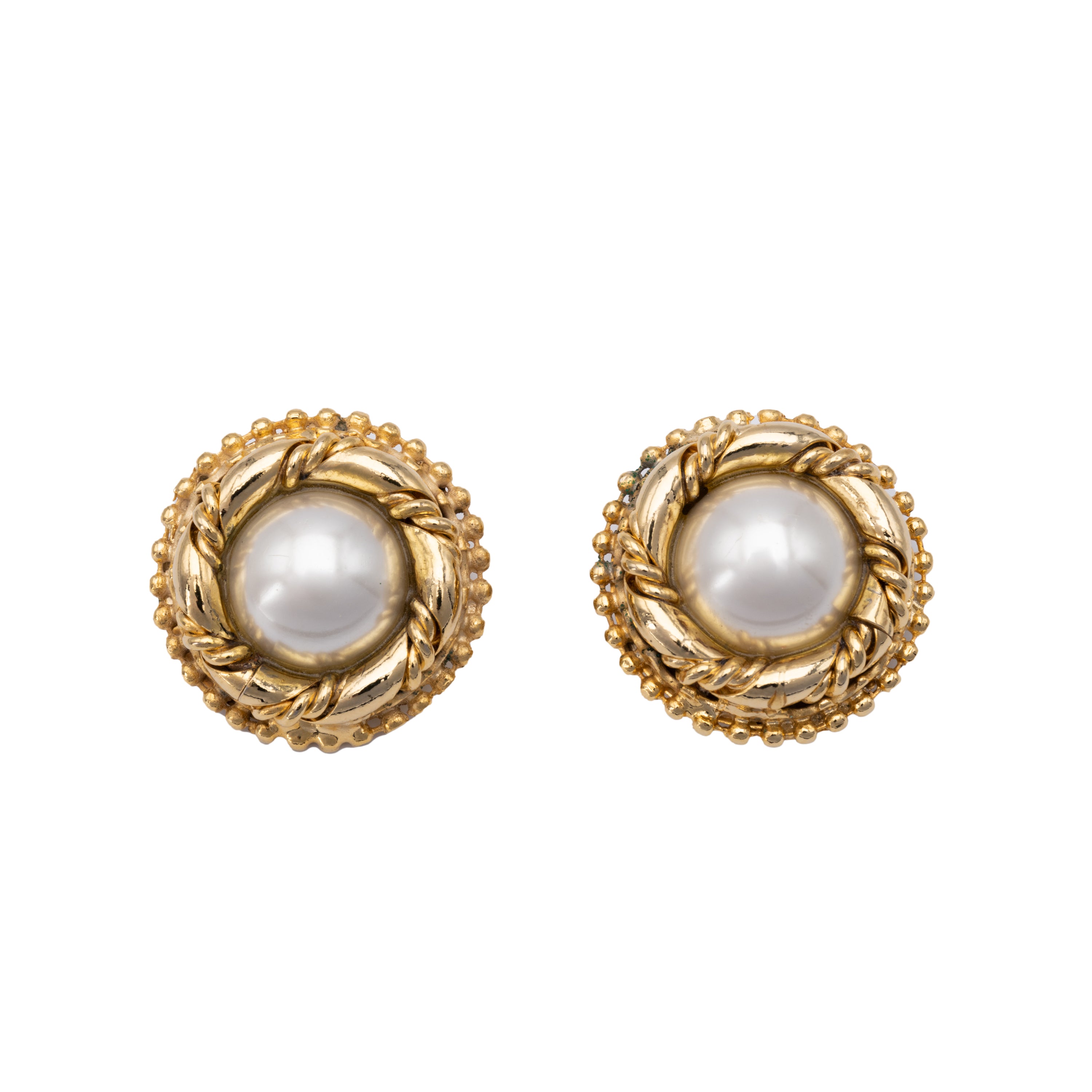 Clip Earrings With Pearls - '80s