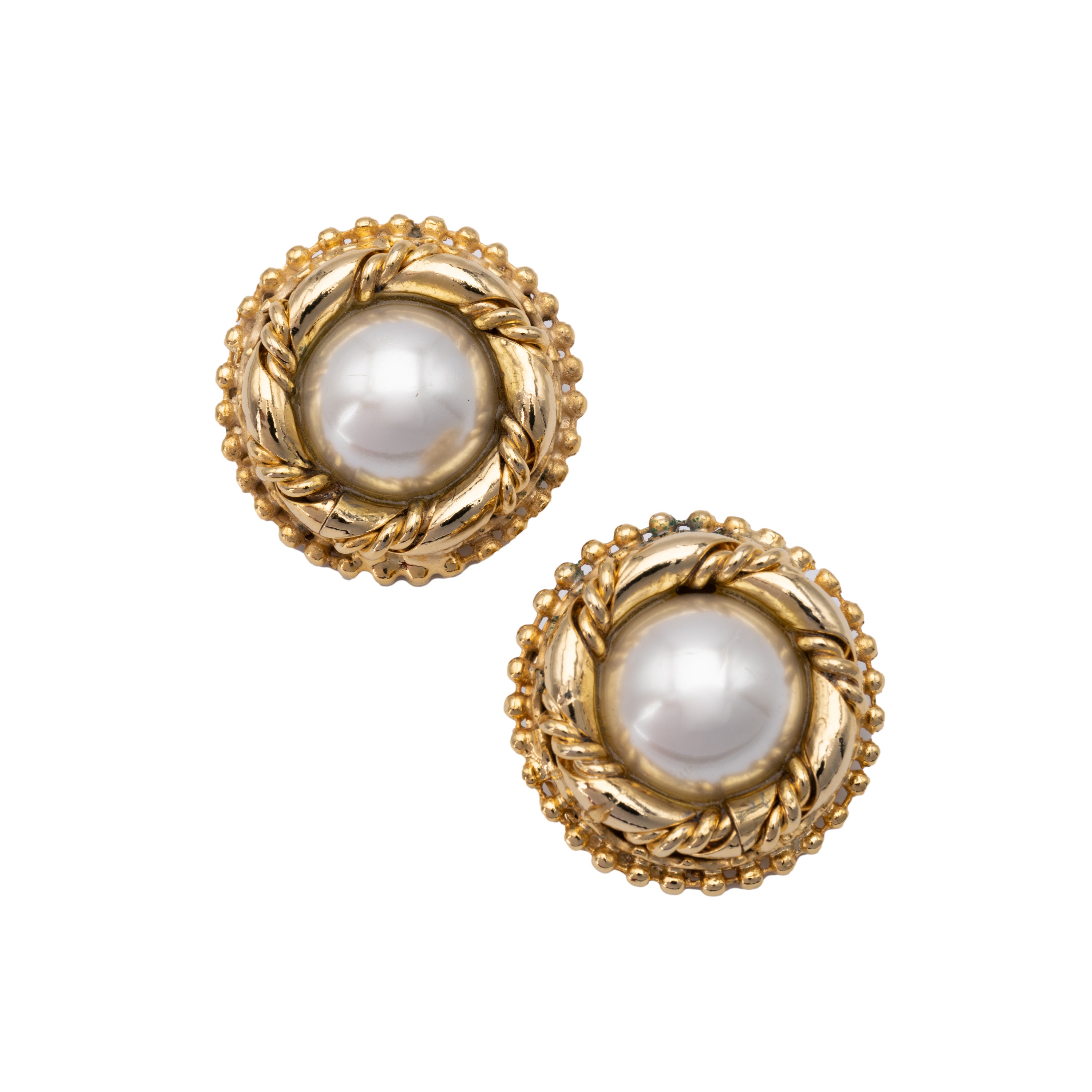 Clip Earrings With Pearls - '80s