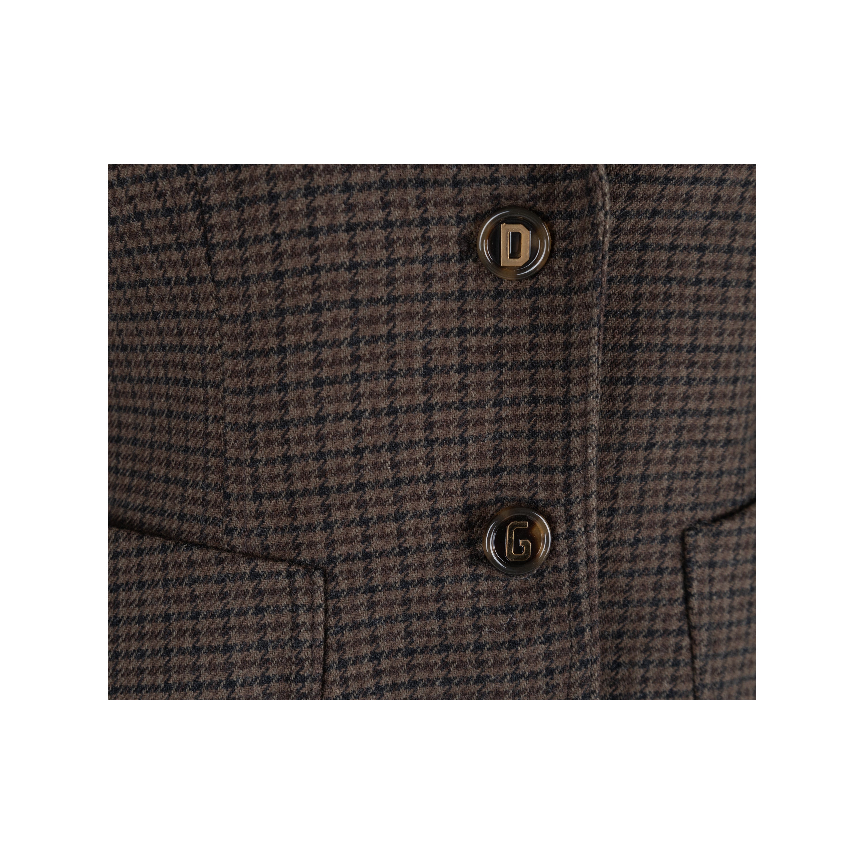 Dolce  Gabbana Houndstooth Wool and Corduroy Jacket - '10s