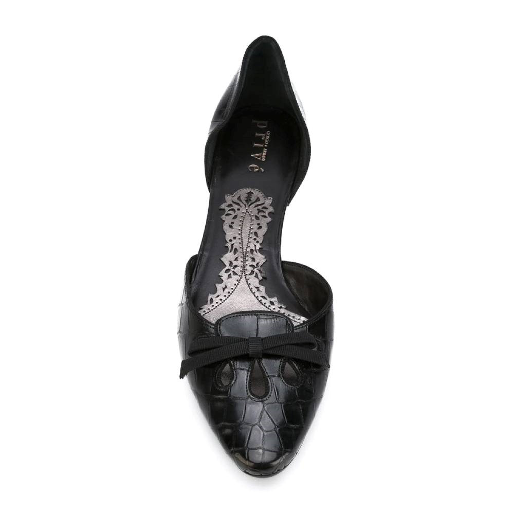 Giorgio Armani Black Leather Flat Shoes - 2000s