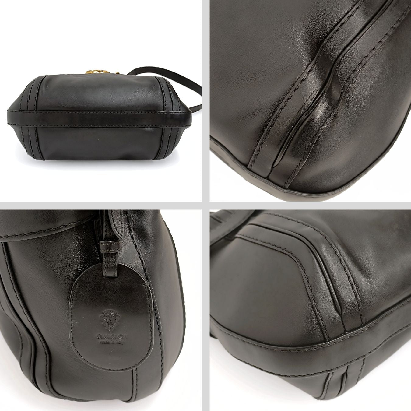 Gucci Gucci Running two-way shopper bag in black leather - '10s