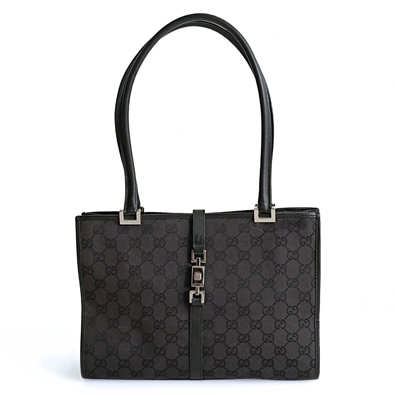 Gucci Gucci vintage Jackie shoulder bag in black canvas and leather - '10s