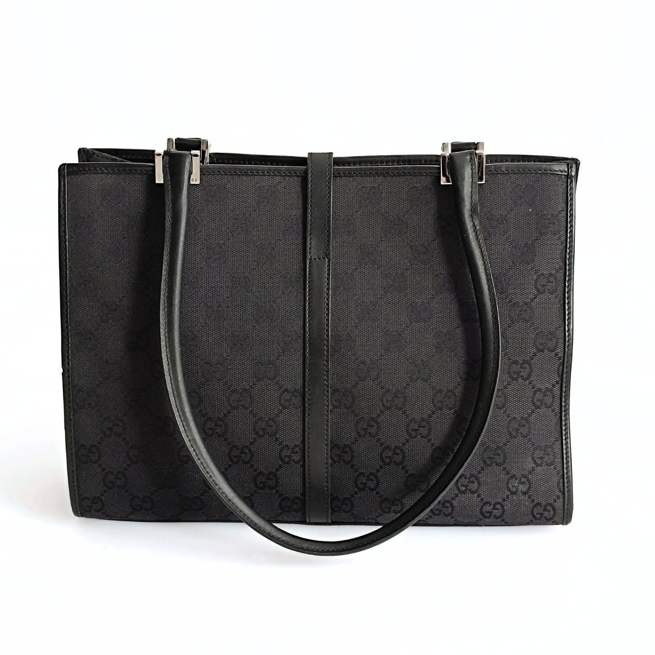 Gucci Gucci vintage Jackie shoulder bag in black canvas and leather - '10s