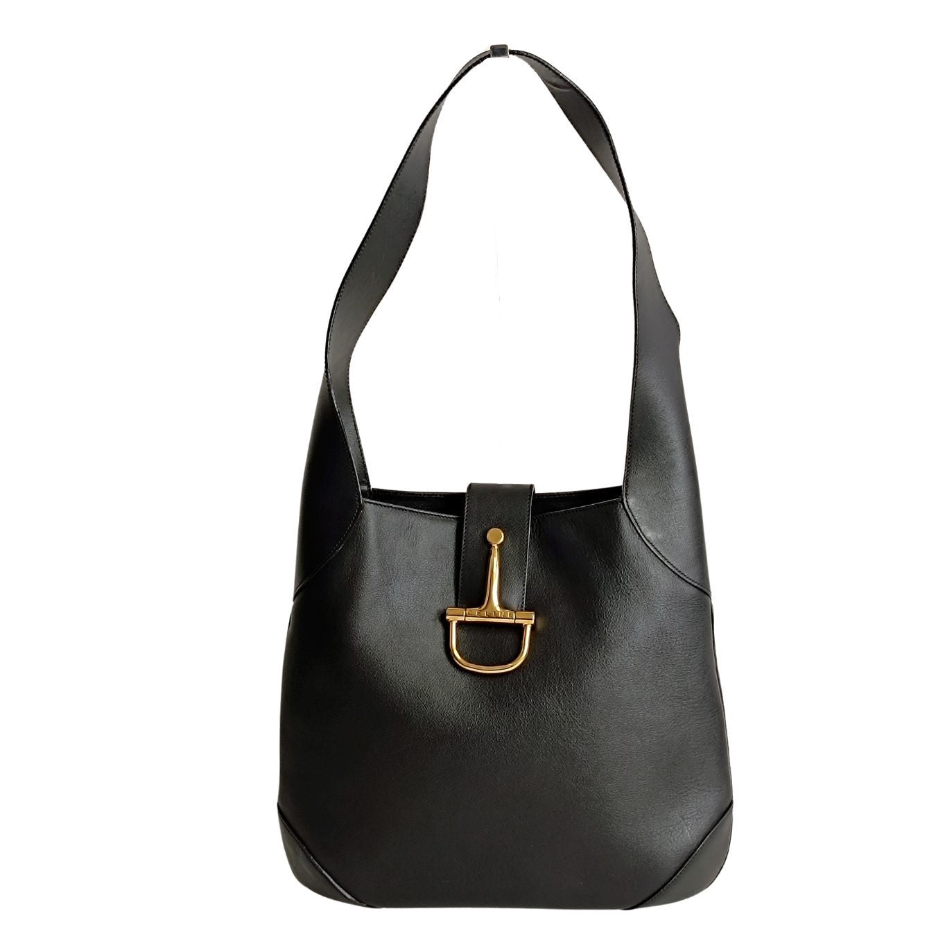 Céline Céline vintage black leather shoulder bag - '10s